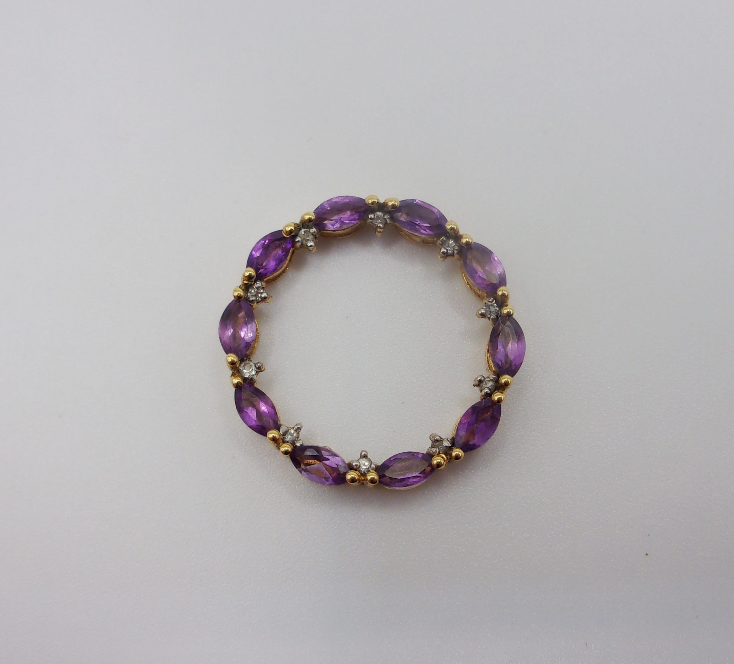 9ct Yellow Gold Amethyst Pendant