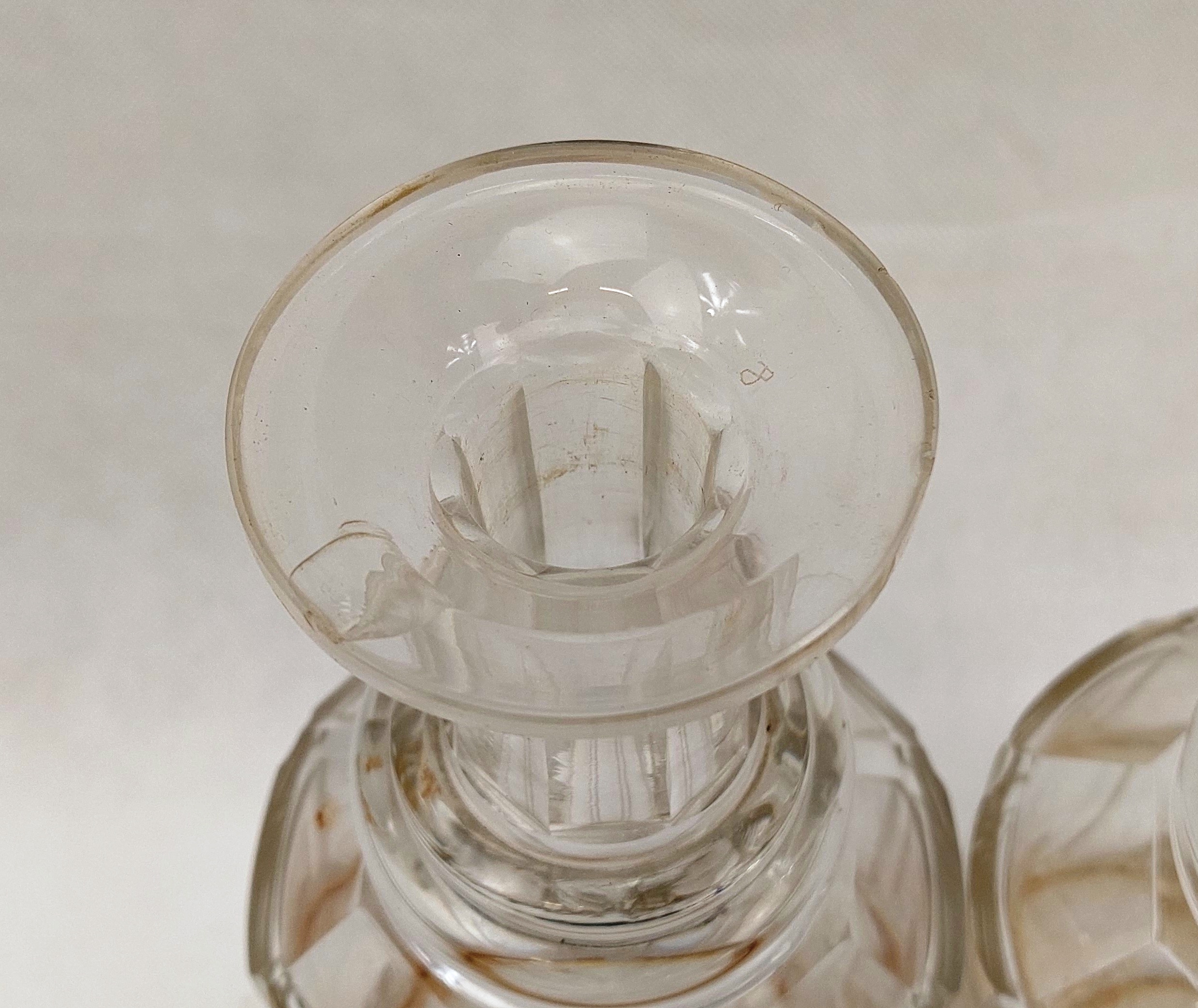 Pair Of Regency Circa 1810 Cut Glass Decanters - Image 3