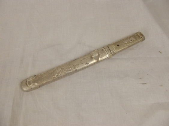 Japanese 17th Century Tanto Sword With Later White Metal Mounts And Scabbard - Image 4