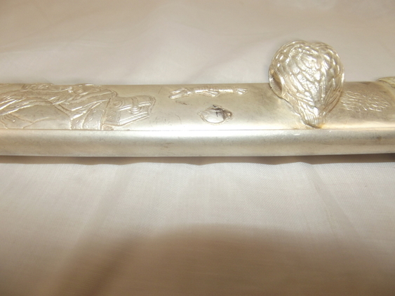 Japanese 17th Century Tanto Sword With Later White Metal Mounts And Scabbard - Image 5