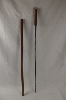 Late 19th Century Named Blue And Gilt Sword Cane