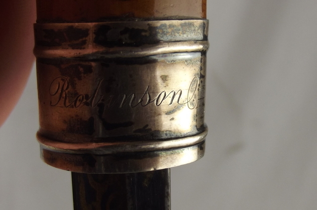 Late 19th Century Named Blue And Gilt Sword Cane - Image 6