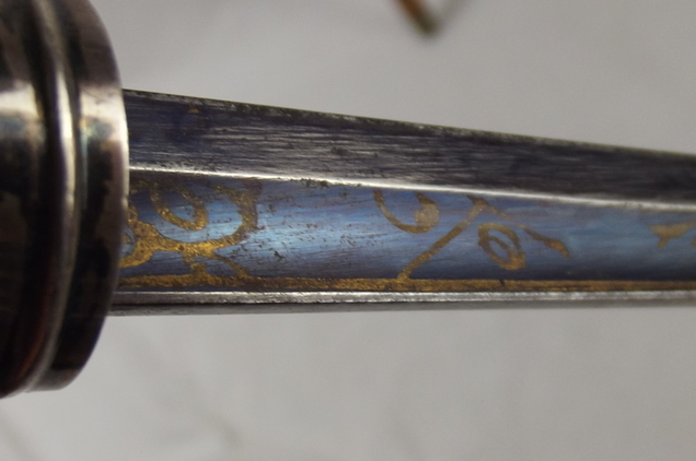Late 19th Century Named Blue And Gilt Sword Cane - Image 8