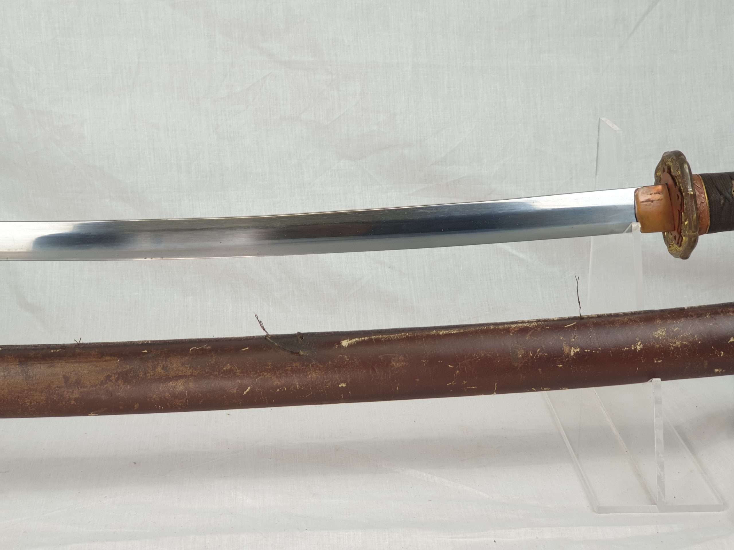 Late WW2 Rare Stainless Steel Bladed Last Ditch Katana - Image 25