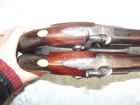 Pair of 18th Century Duelling Percussion Pistols by H.W. Mortimer Of London - Image 4
