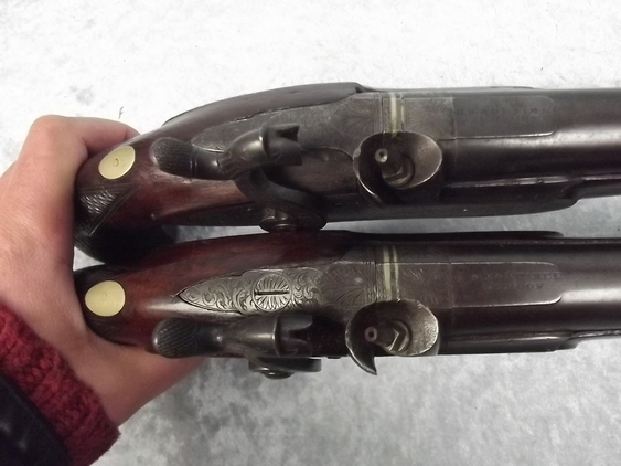 Pair of 18th Century Duelling Percussion Pistols by H.W. Mortimer Of London - Image 6