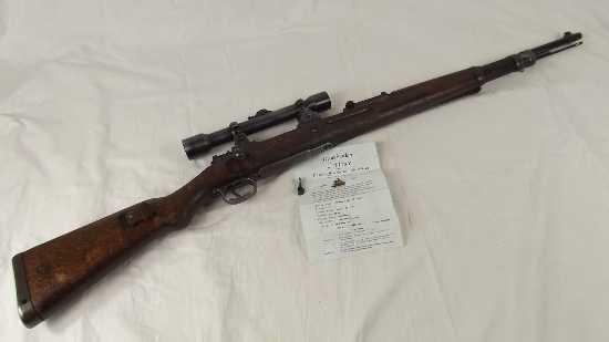 WW2 Era 1937 Made K98 Mauser Rifle with Custom Turret Scope Assembly by Jena