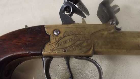 c1780 Broadside Flintlock Pistol By D. Moore of London - Image 6