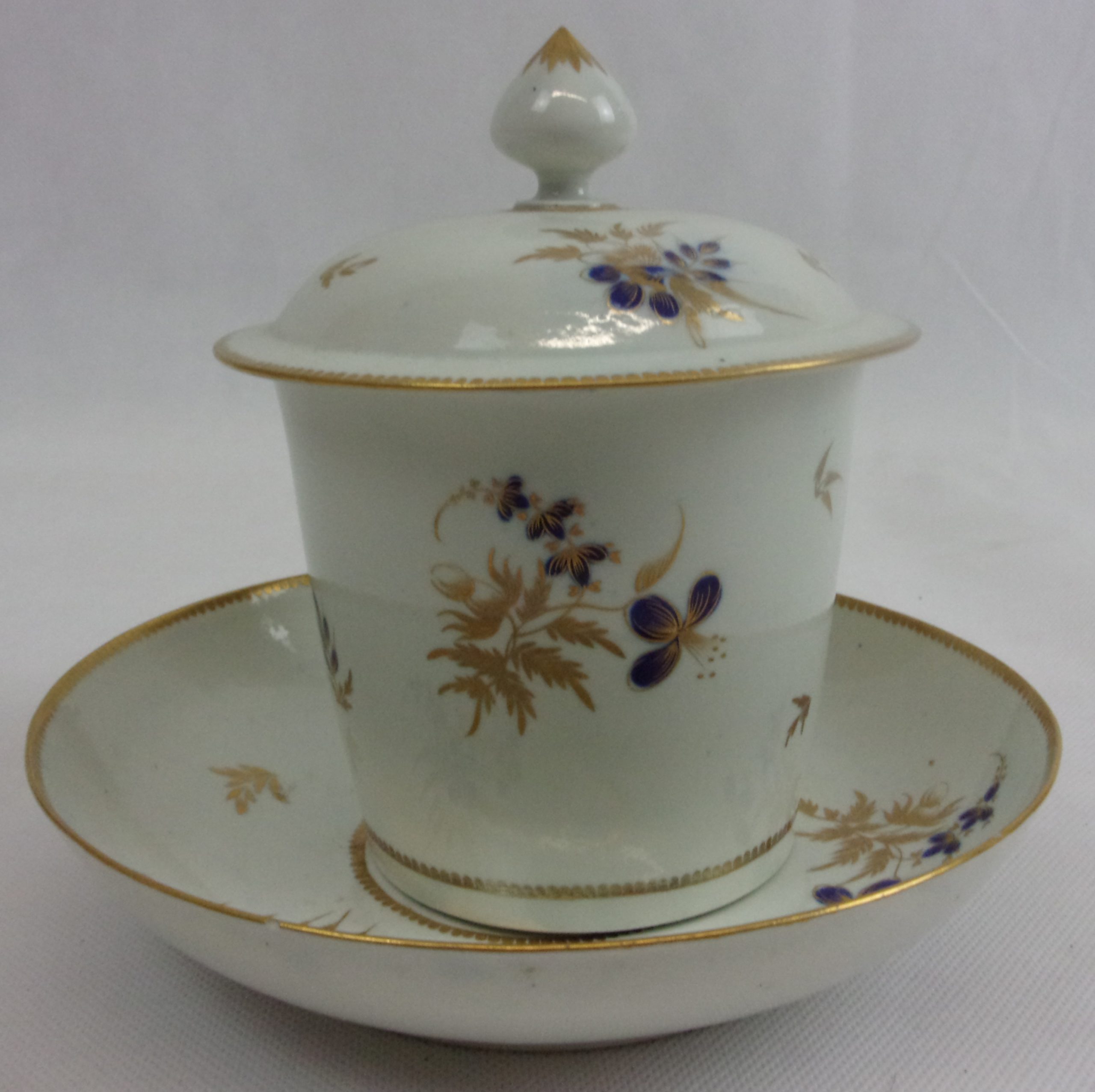 Circa 1785 Blue And Gilt Flight And Barr Worcester Porcelain Sucre