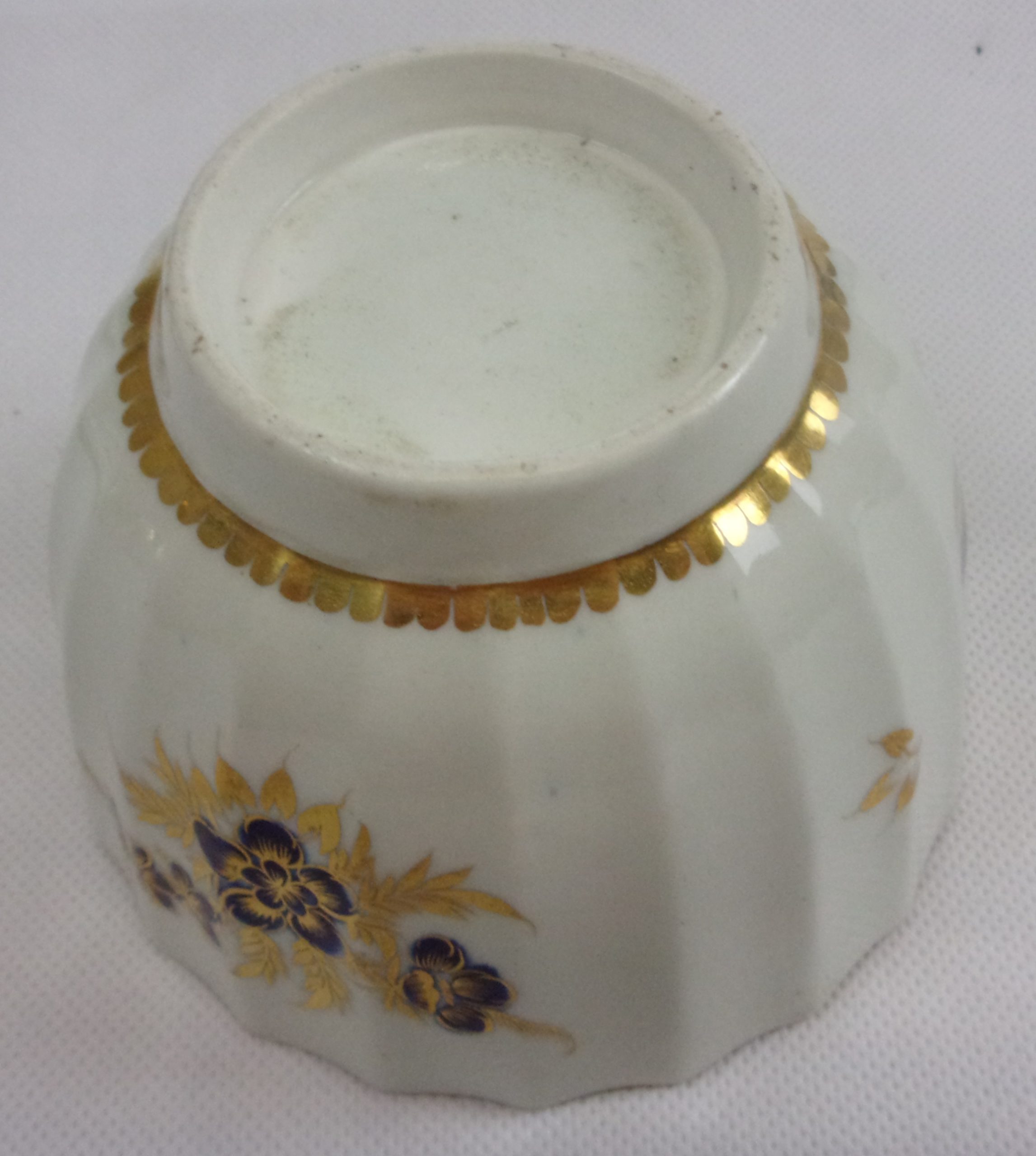 Circa 1785 Worcester Blue And Gilt Sucrier Bowl - Image 7