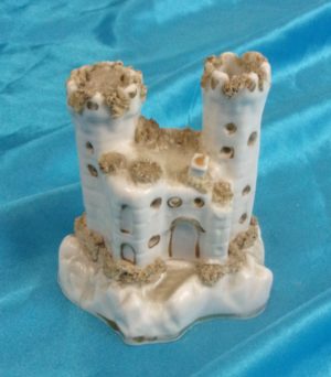 Victorian Staffordshire Pastille Burner In The Shape Of A Small Turreted Castle