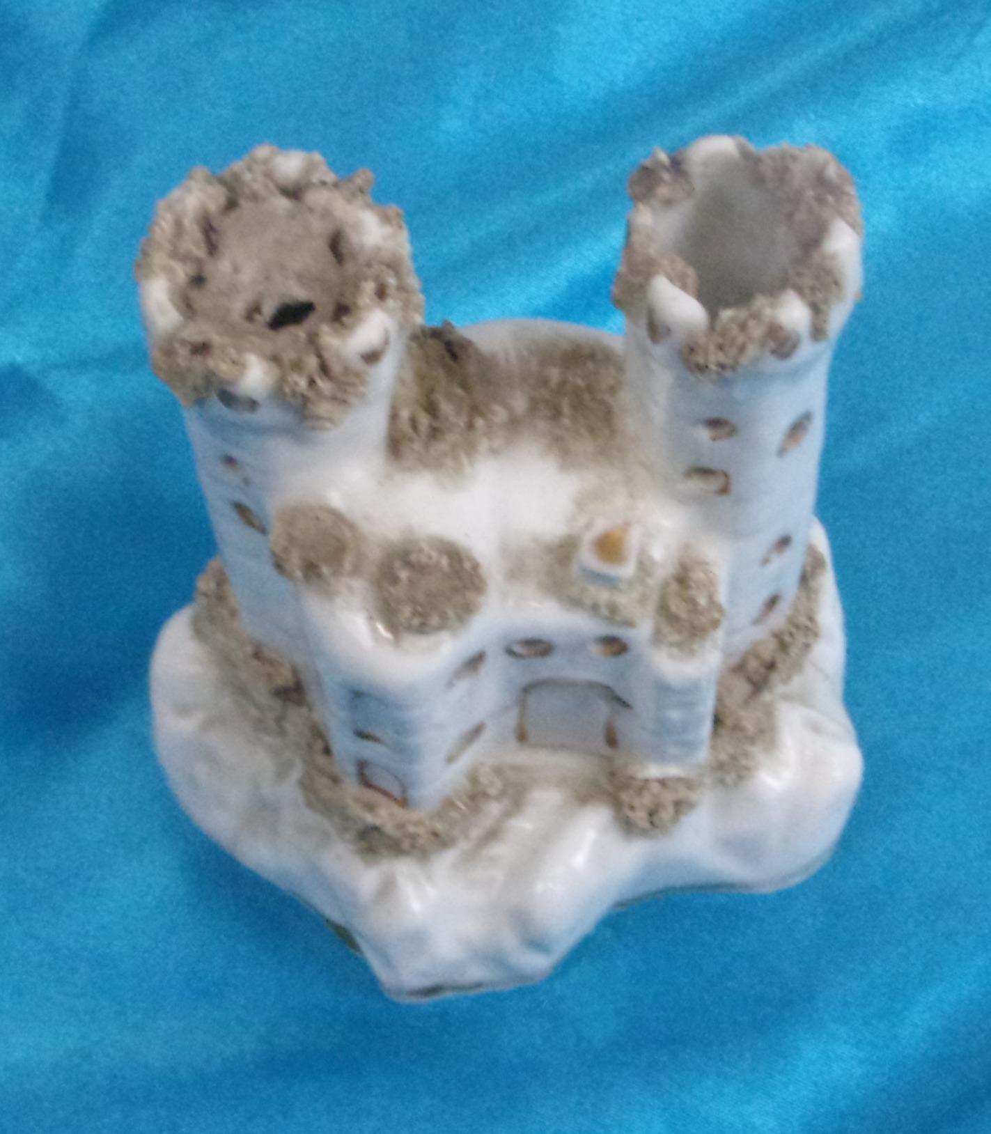 Victorian Staffordshire Pastille Burner In The Shape Of A Small Turreted Castle - Image 6