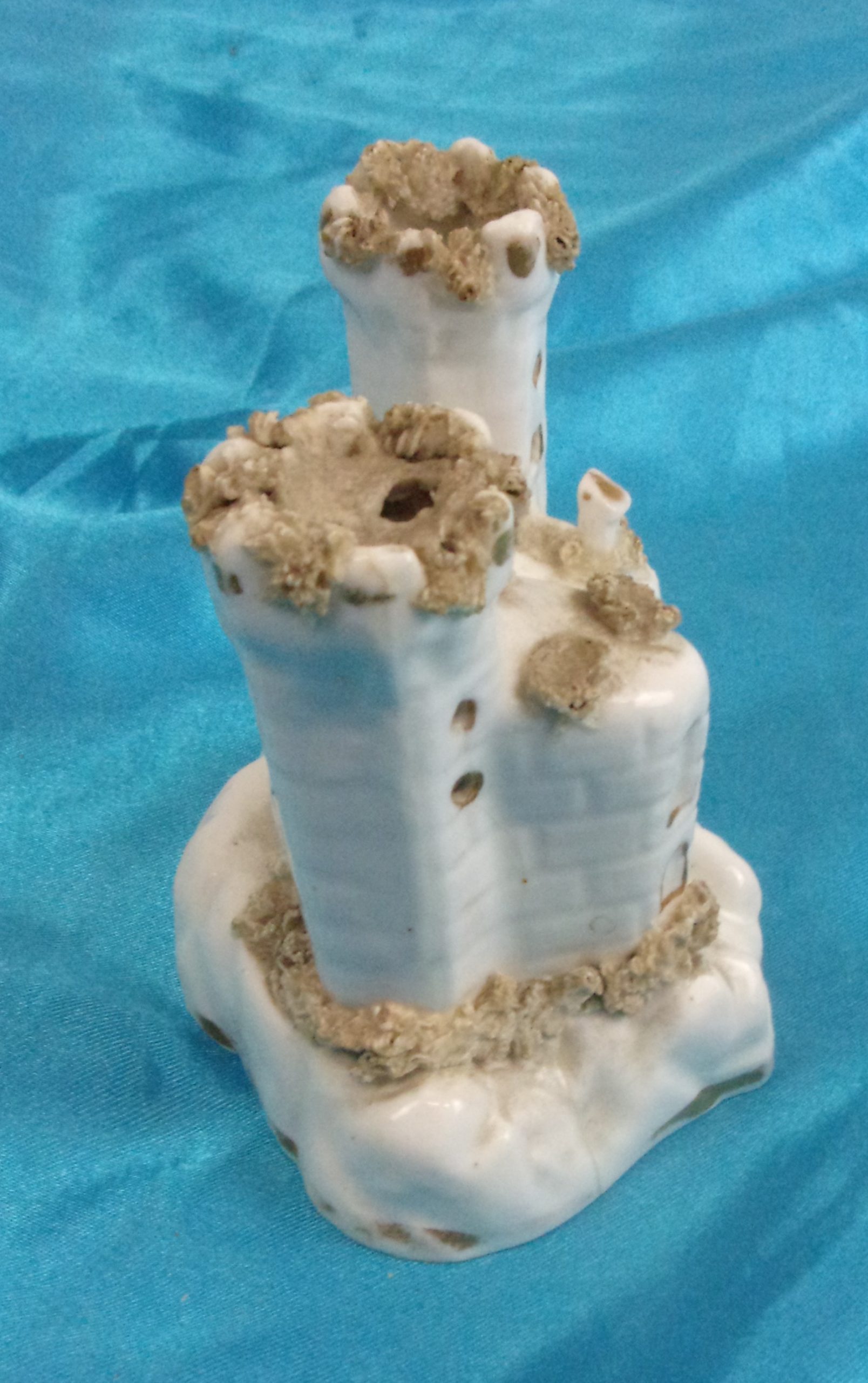 Victorian Staffordshire Pastille Burner In The Shape Of A Small Turreted Castle - Image 3