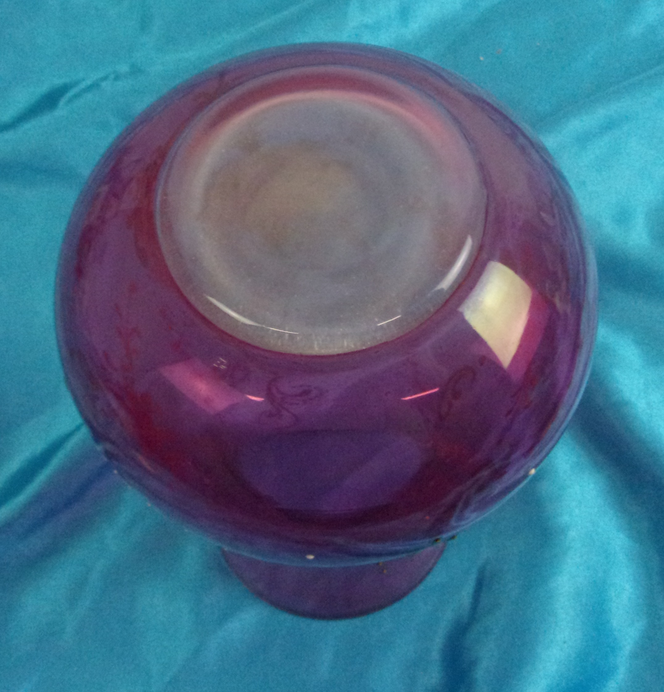 Czech 1960's Cranberry Glass Vase With Applied Enamel Detail And Gilt Work - Image 3