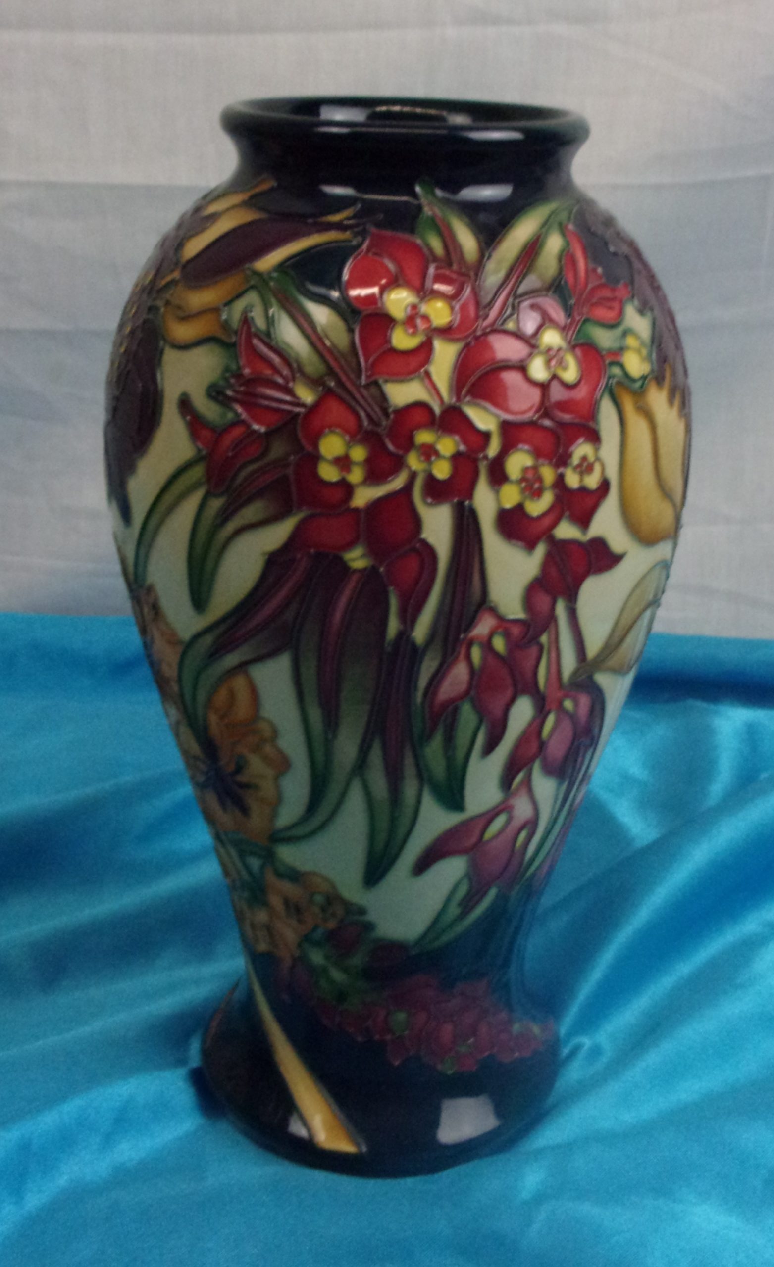 Moorcroft Ovoid Vase With Freesias, Orchids And Other Flowers - Image 2