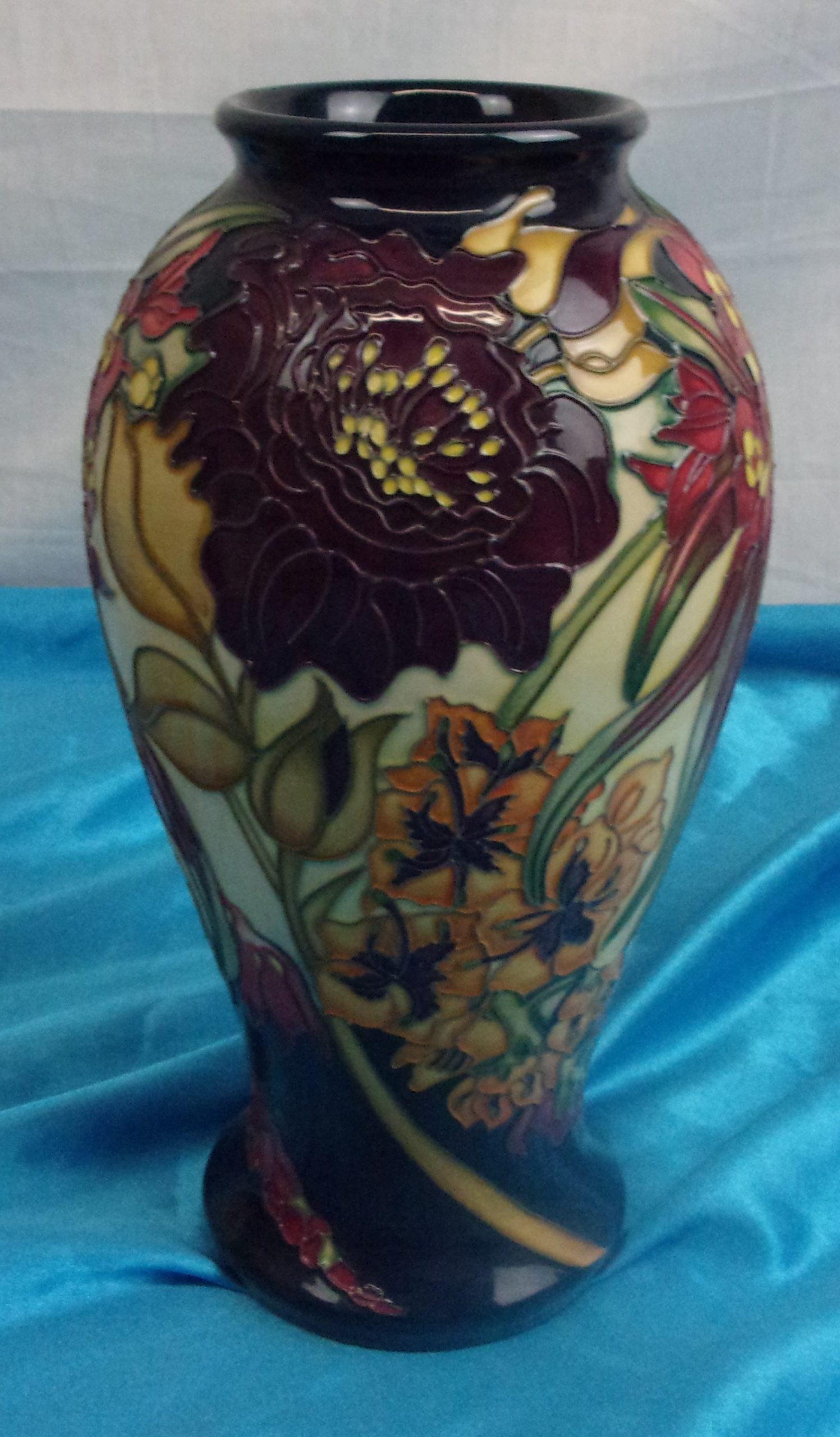 Moorcroft Ovoid Vase With Freesias, Orchids And Other Flowers - Image 4