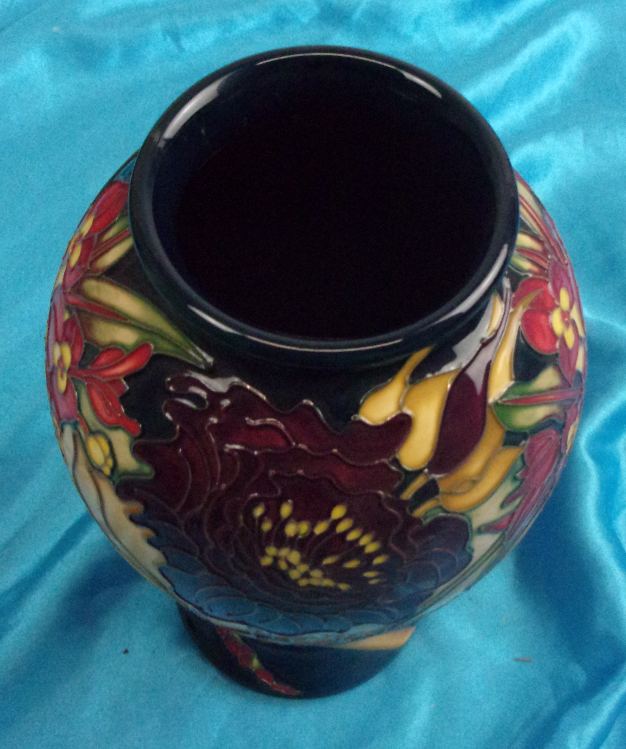 Moorcroft Ovoid Vase With Freesias, Orchids And Other Flowers - Image 3