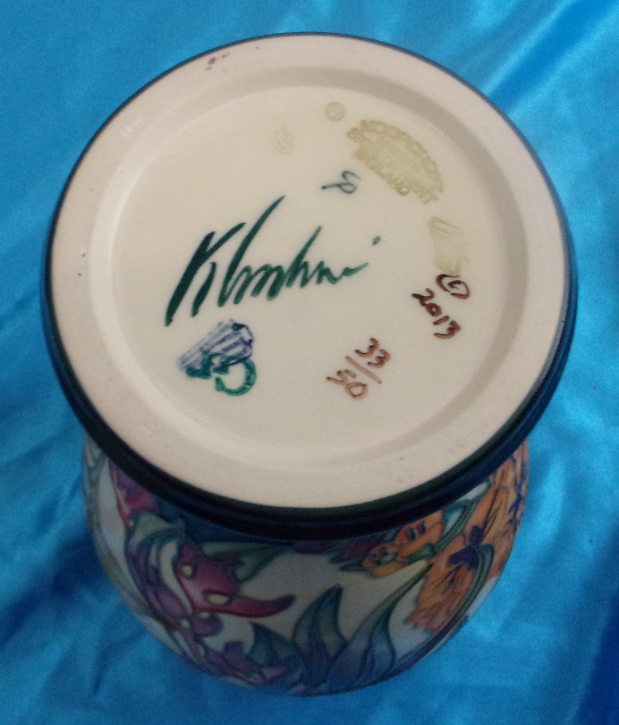 Moorcroft Ovoid Vase With Freesias, Orchids And Other Flowers - Image 5