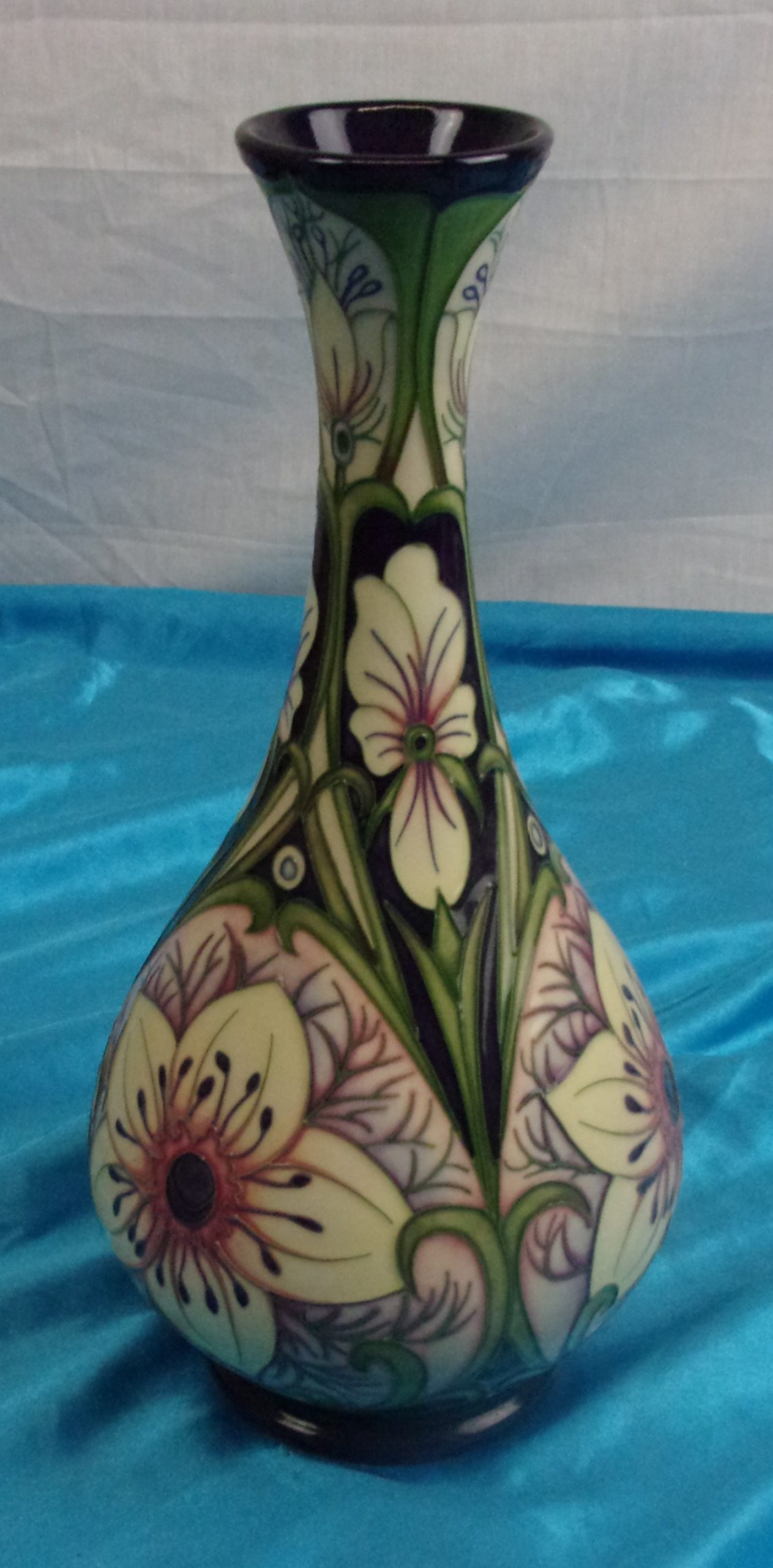 Tall Moorcroft White Lily Vase