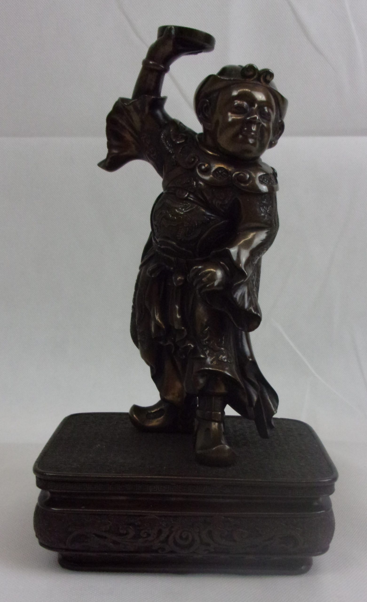 Japanese Meiji Bronze Dancing Figure In Chinese Emperor's Robes