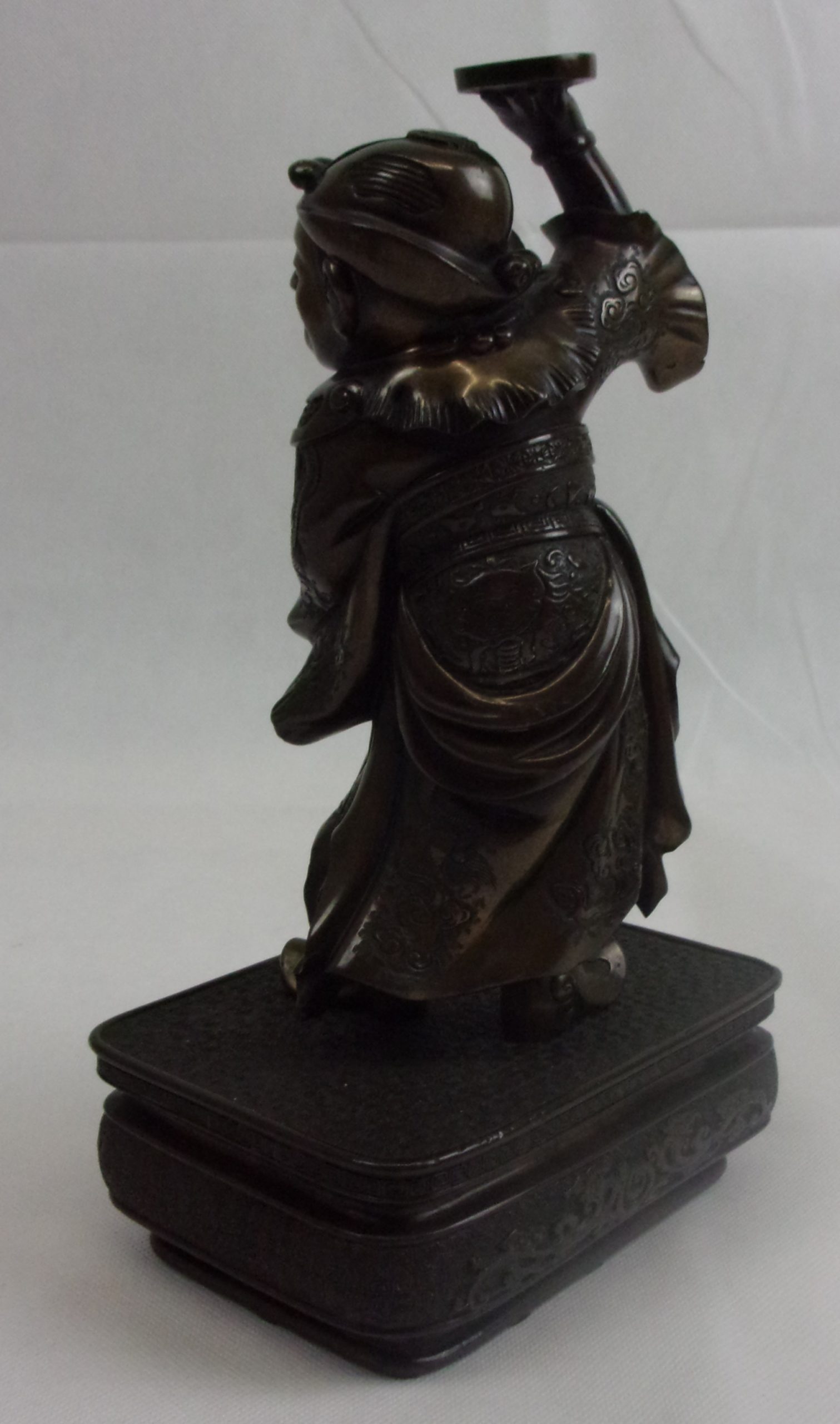 Japanese Meiji Bronze Dancing Figure In Chinese Emperor's Robes - Image 9