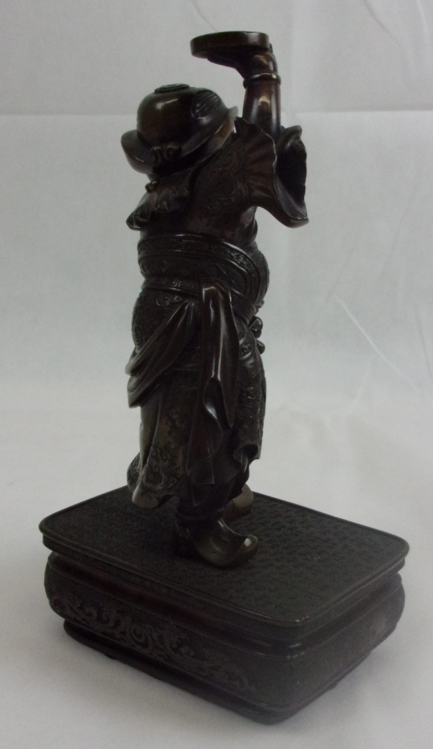 Japanese Meiji Bronze Dancing Figure In Chinese Emperor's Robes - Image 3