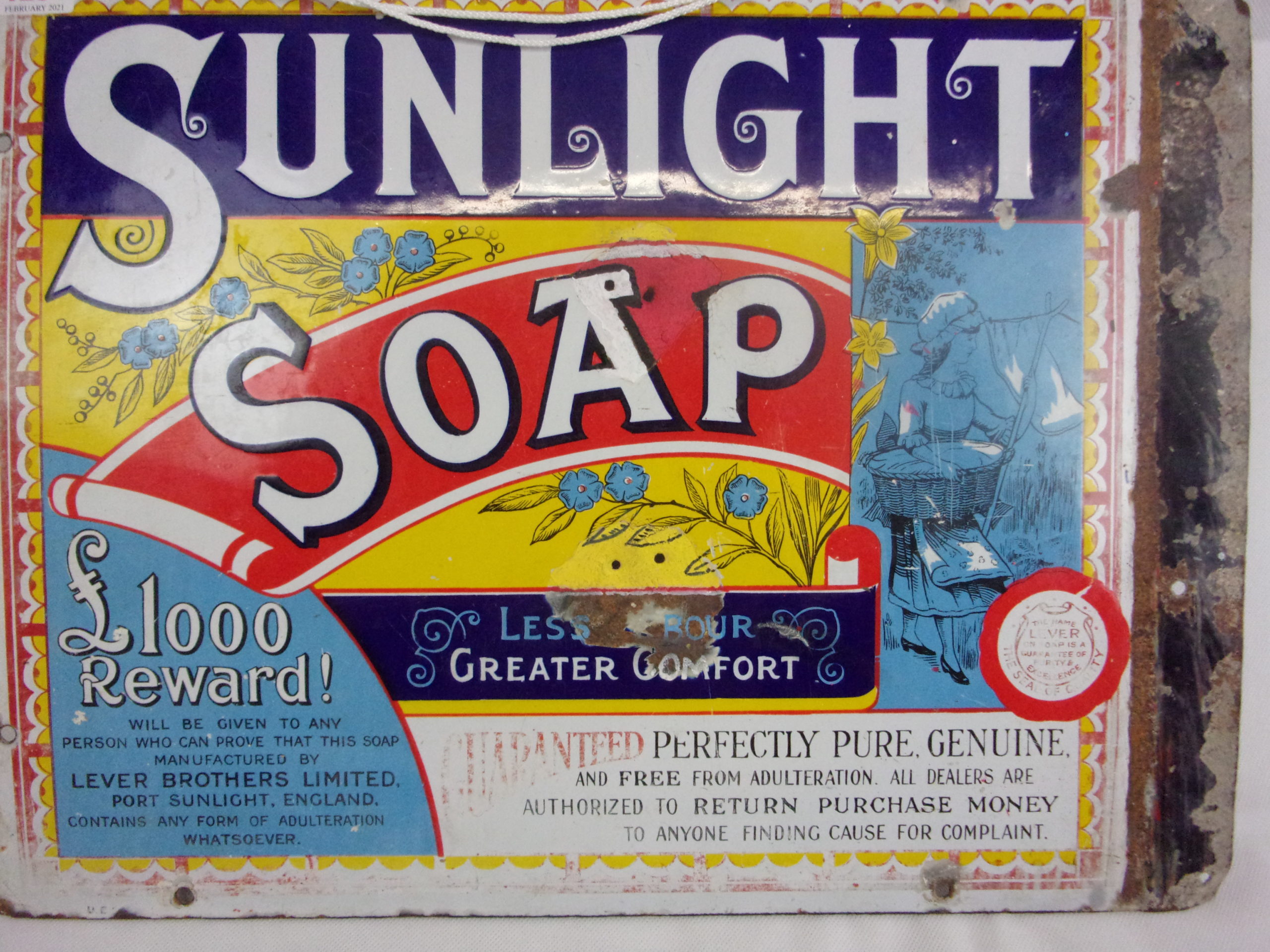 Sunlight Soap Enamel Sign