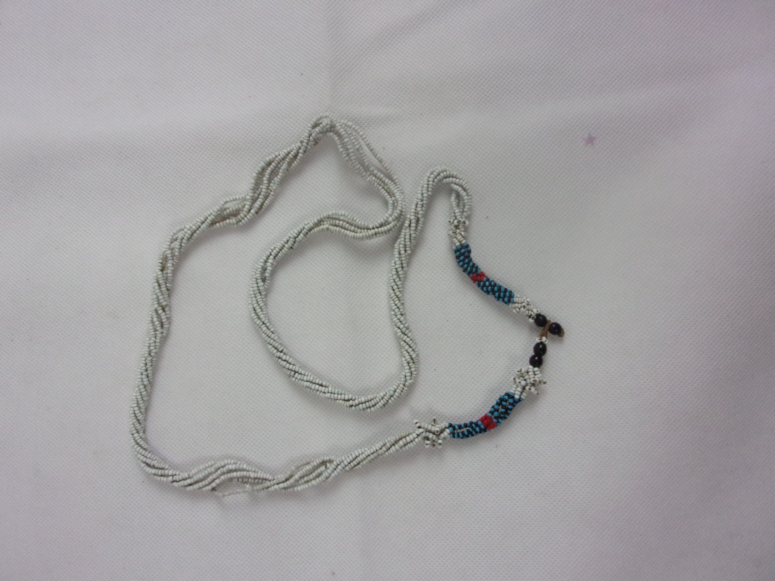 Zulu Tribal Bead Work Necklace Of Six White Strands - Image 2