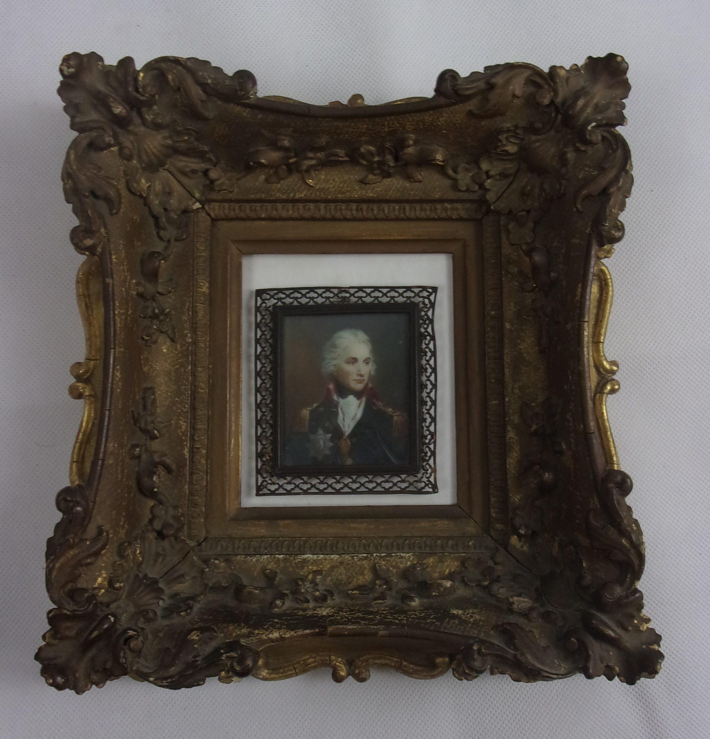 Framed Portrait Miniature of Lord Nelson After Richard Cosway