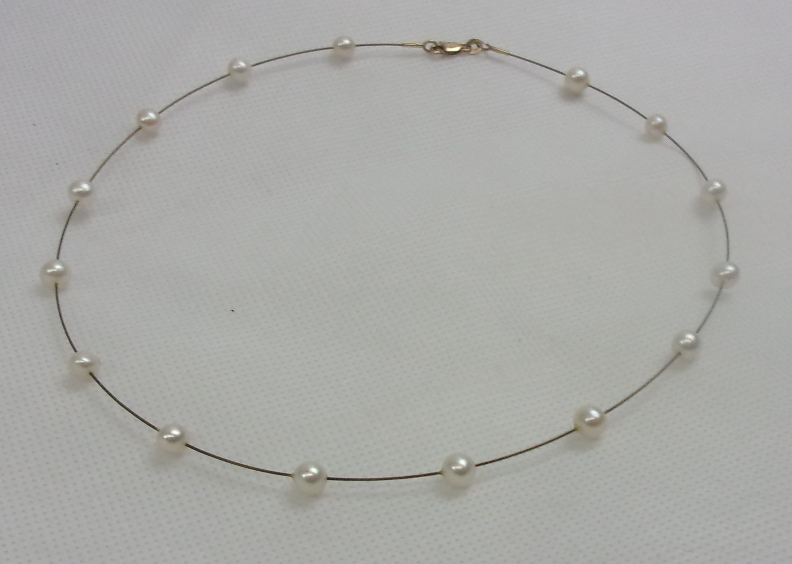 9ct Gold & Pearl Choker Necklace