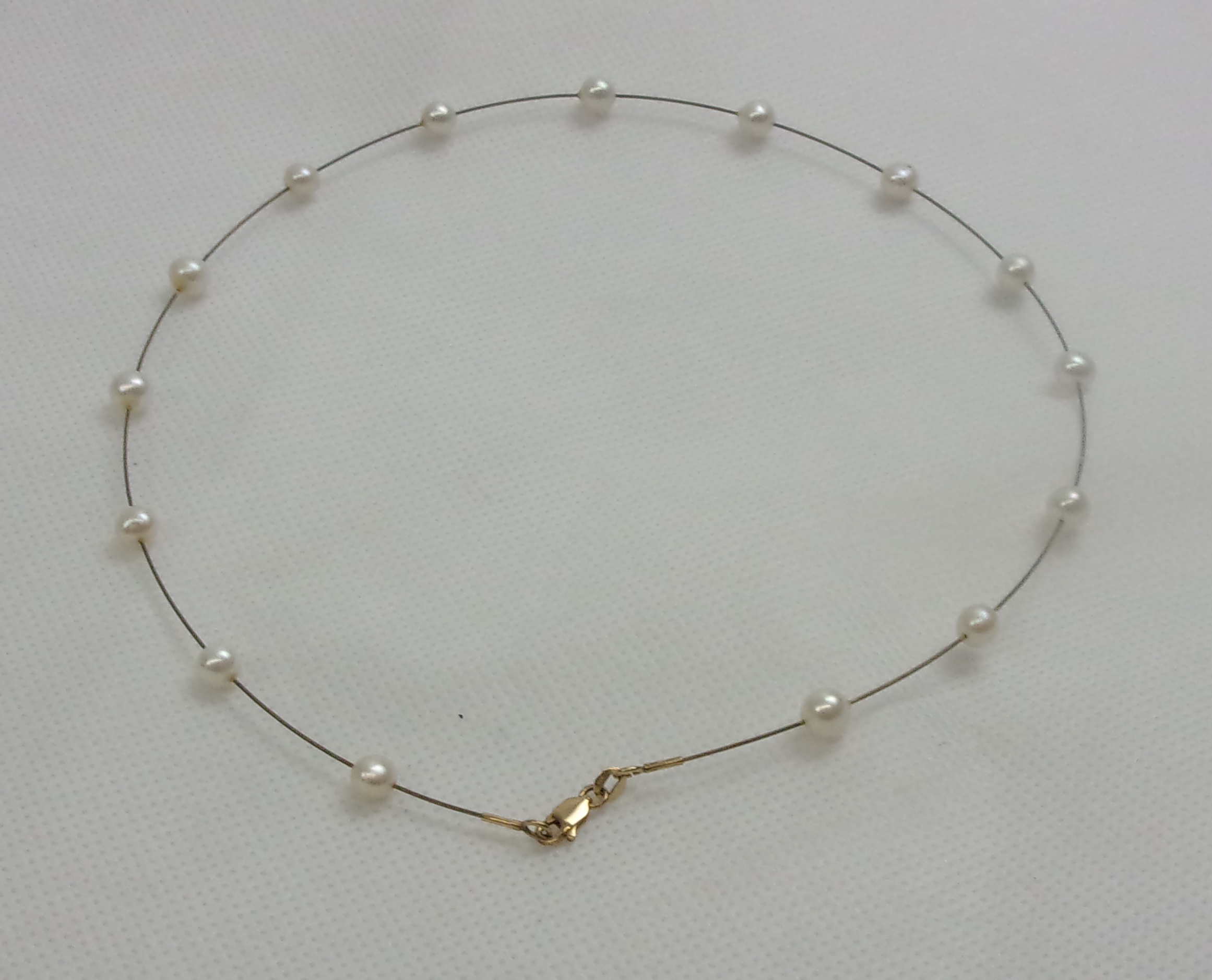 9ct Gold & Pearl Choker Necklace - Image 3