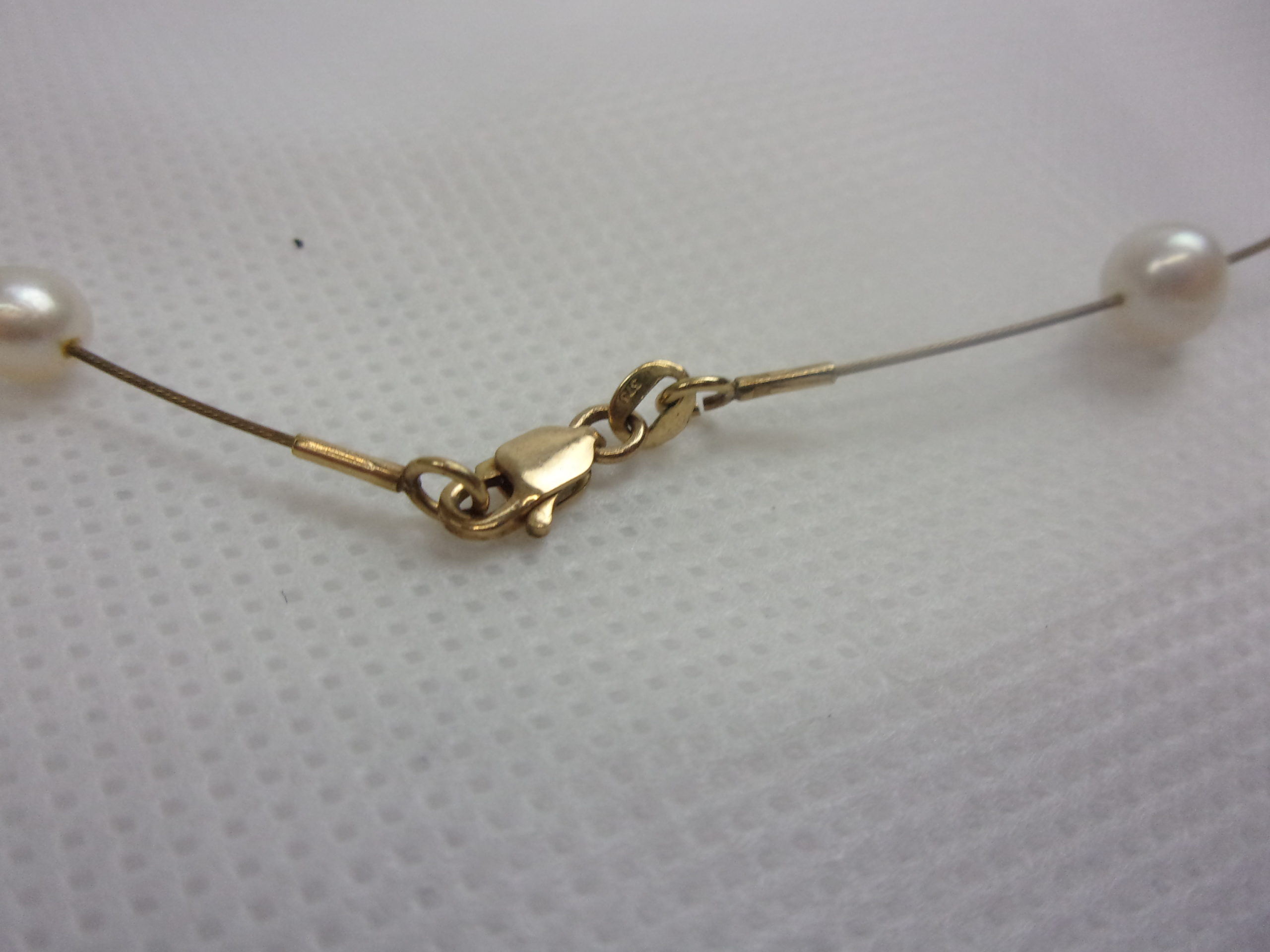 9ct Gold & Pearl Choker Necklace - Image 2