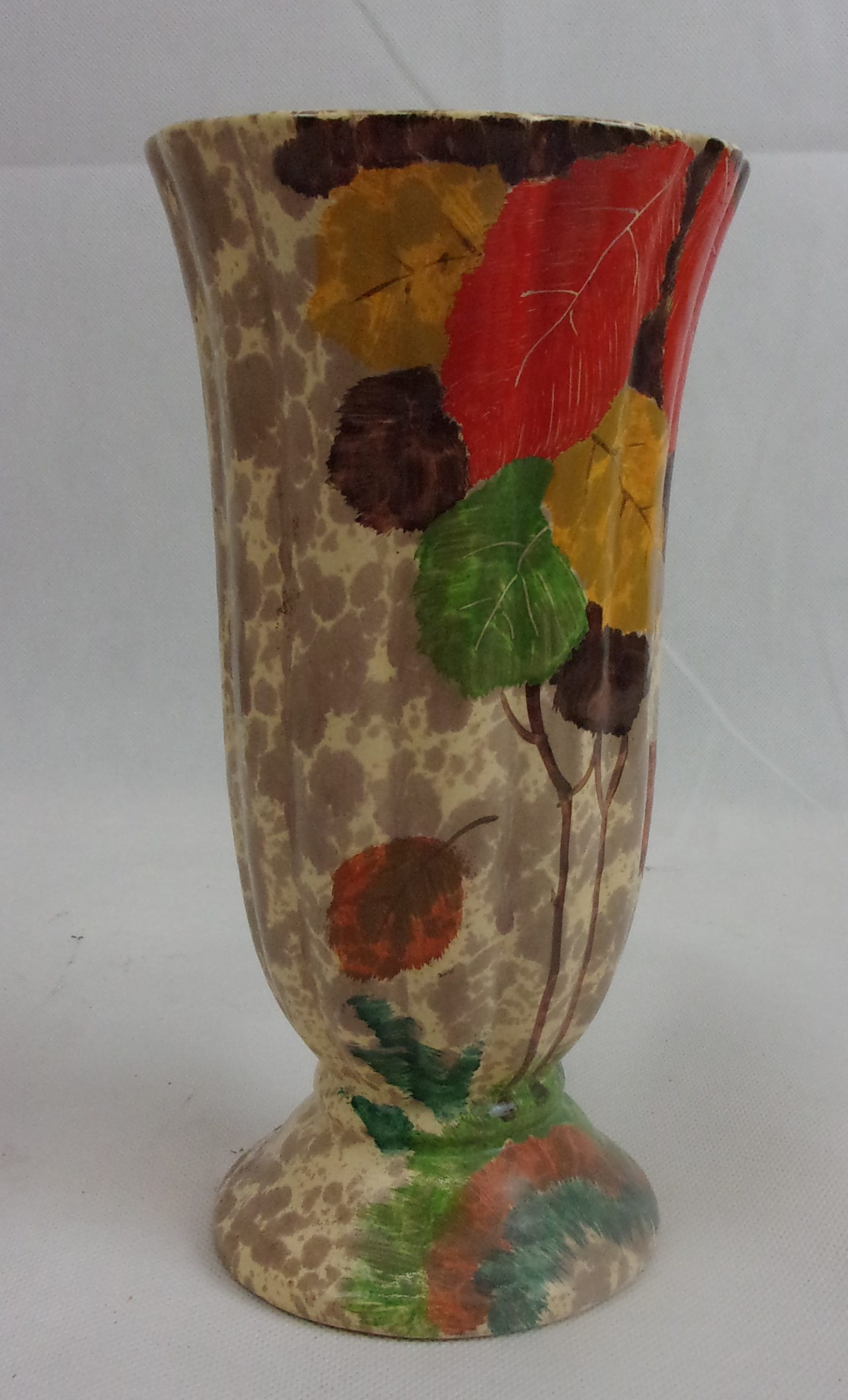 Czech Art Deco Hand Painted Ceramic Vase - Image 2