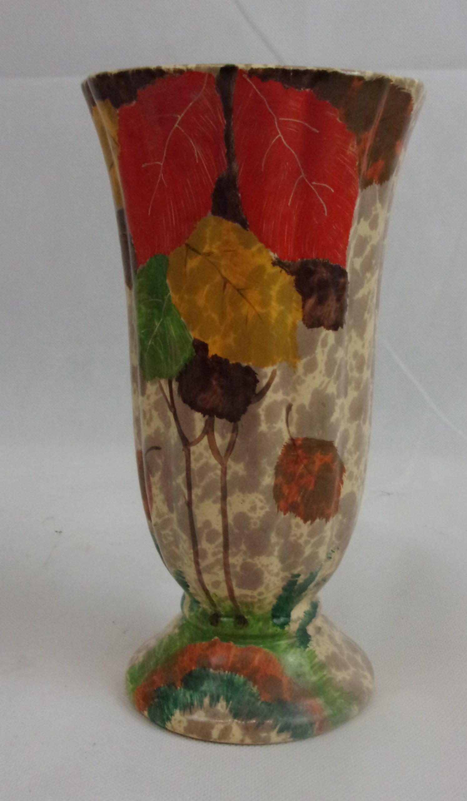 Czech Art Deco Hand Painted Ceramic Vase