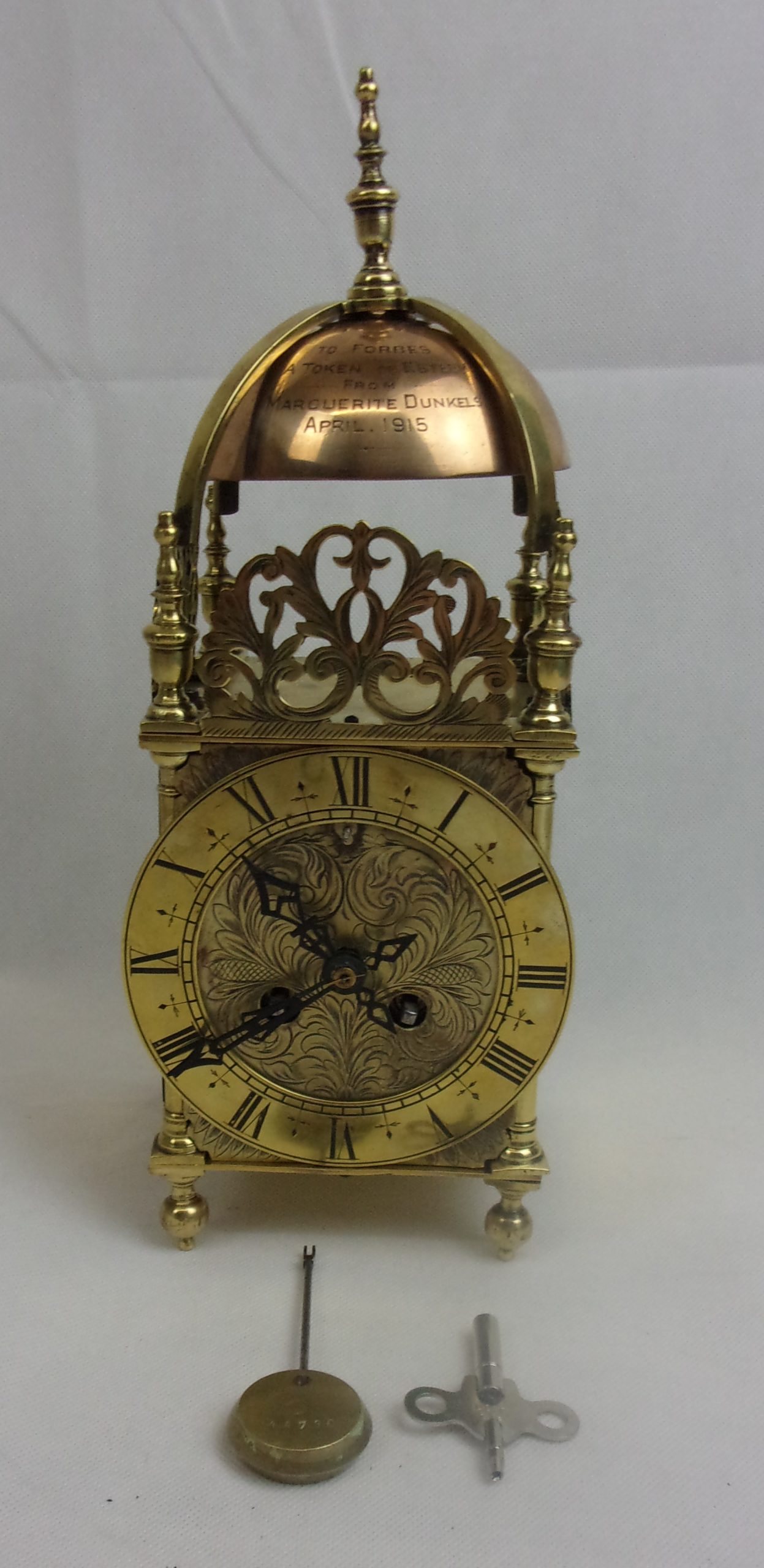 Circa 1915 Japy Freres Et Cie Striking Brass Lantern Clock