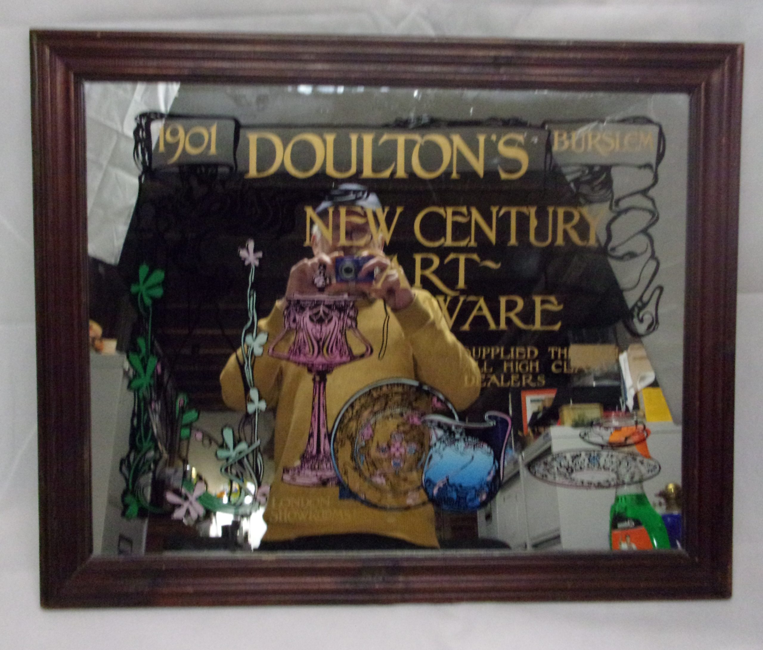 1901 Doulton's Burslem New Century Art Ware Advertising Mirror