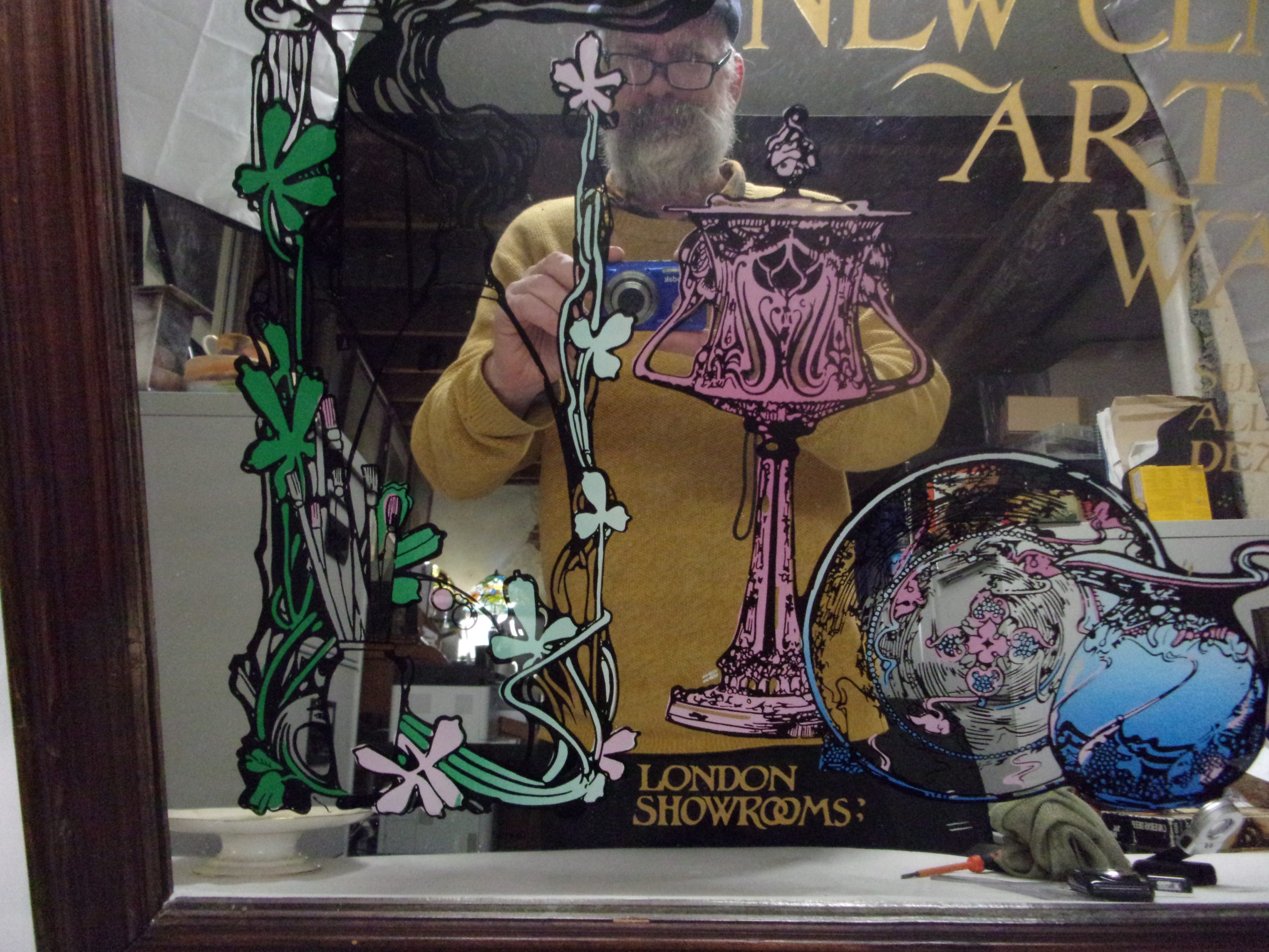 1901 Doulton's Burslem New Century Art Ware Advertising Mirror - Image 4