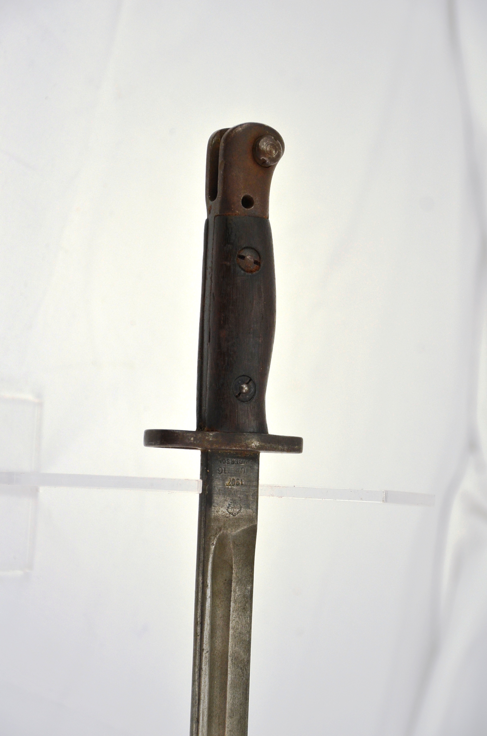 WW1 1907 Sanderson Sword Bayonet For The SMLE With Leather Scabbard - Image 13