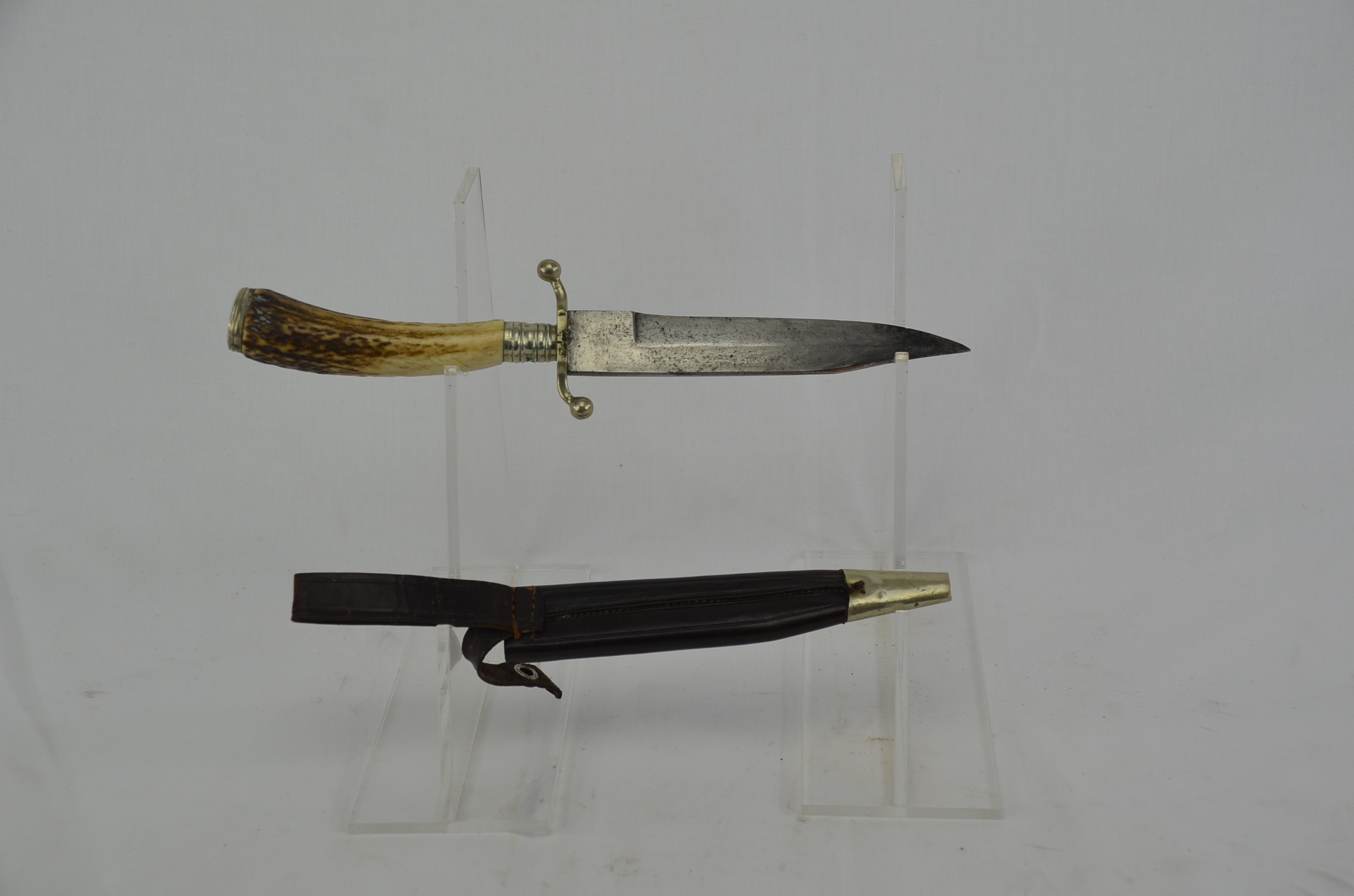 A Nice Victorian Bowie Knife With Sheath and Stag Horn Handle - Image 5