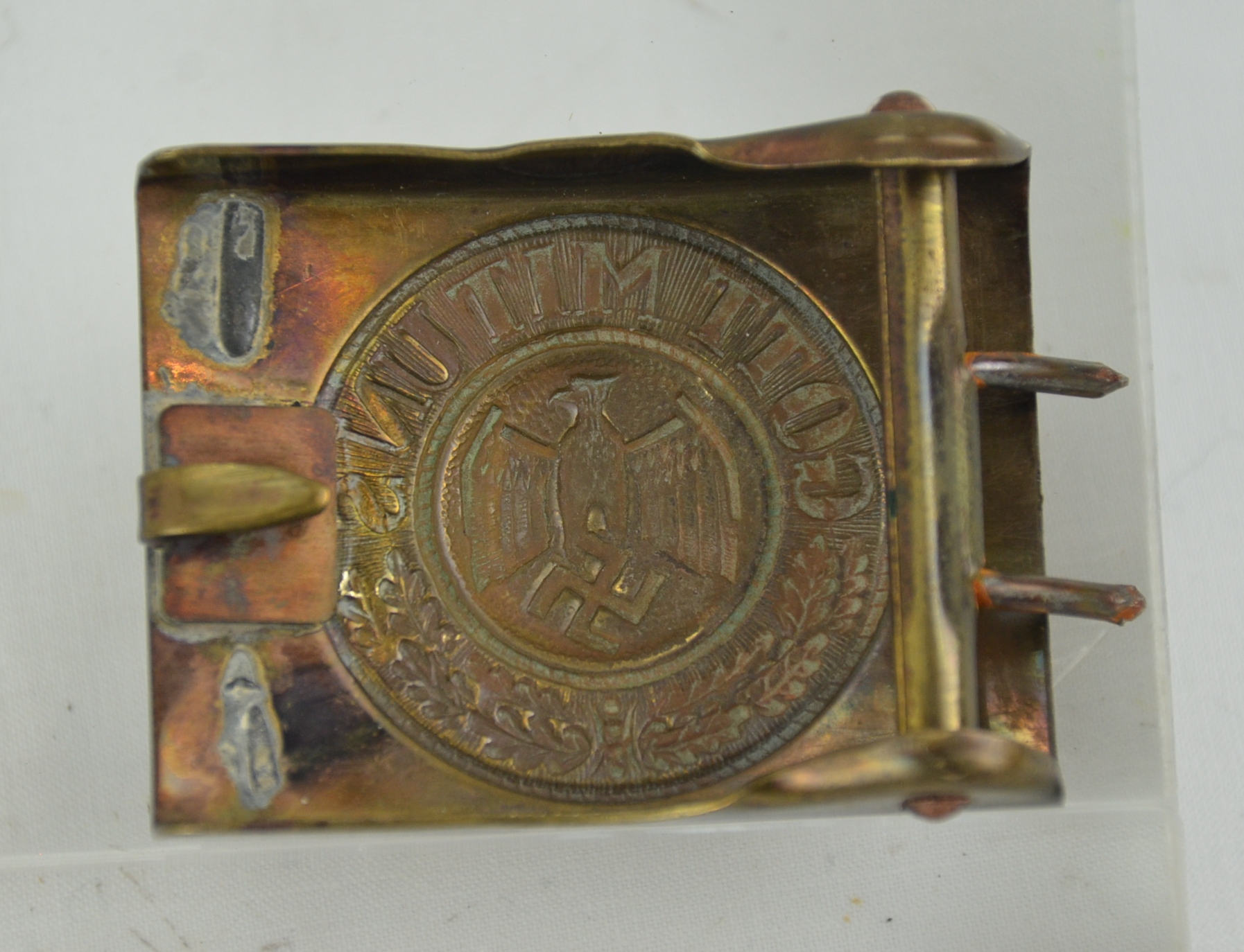 German Army WW2 Brass Belt Buckle - Image 3