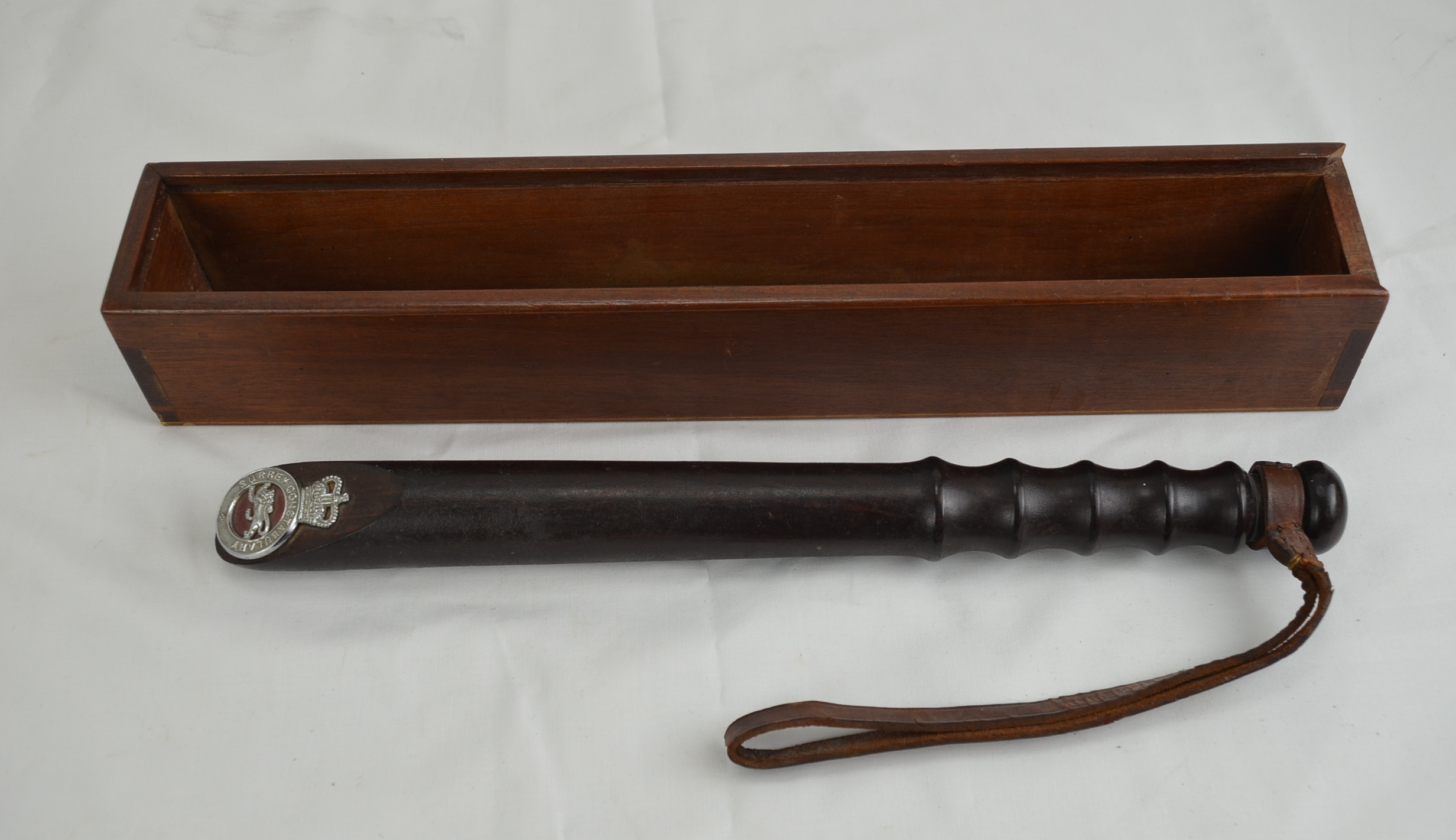 Surrey Constabulary Presentation Truncheon In wooden Case