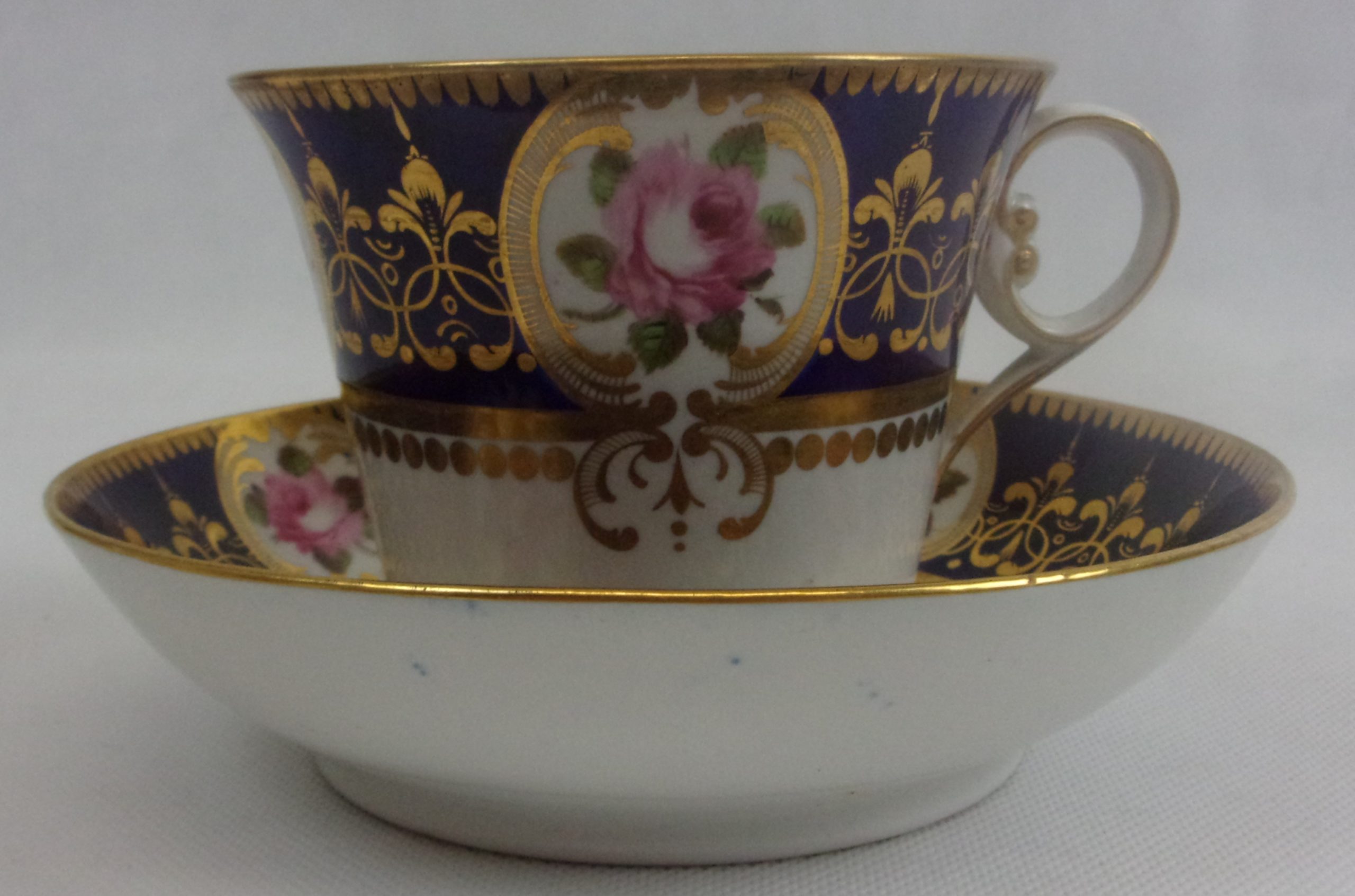Circa 1790 Royal Worcester Hot Chocolate Cup And Saucer