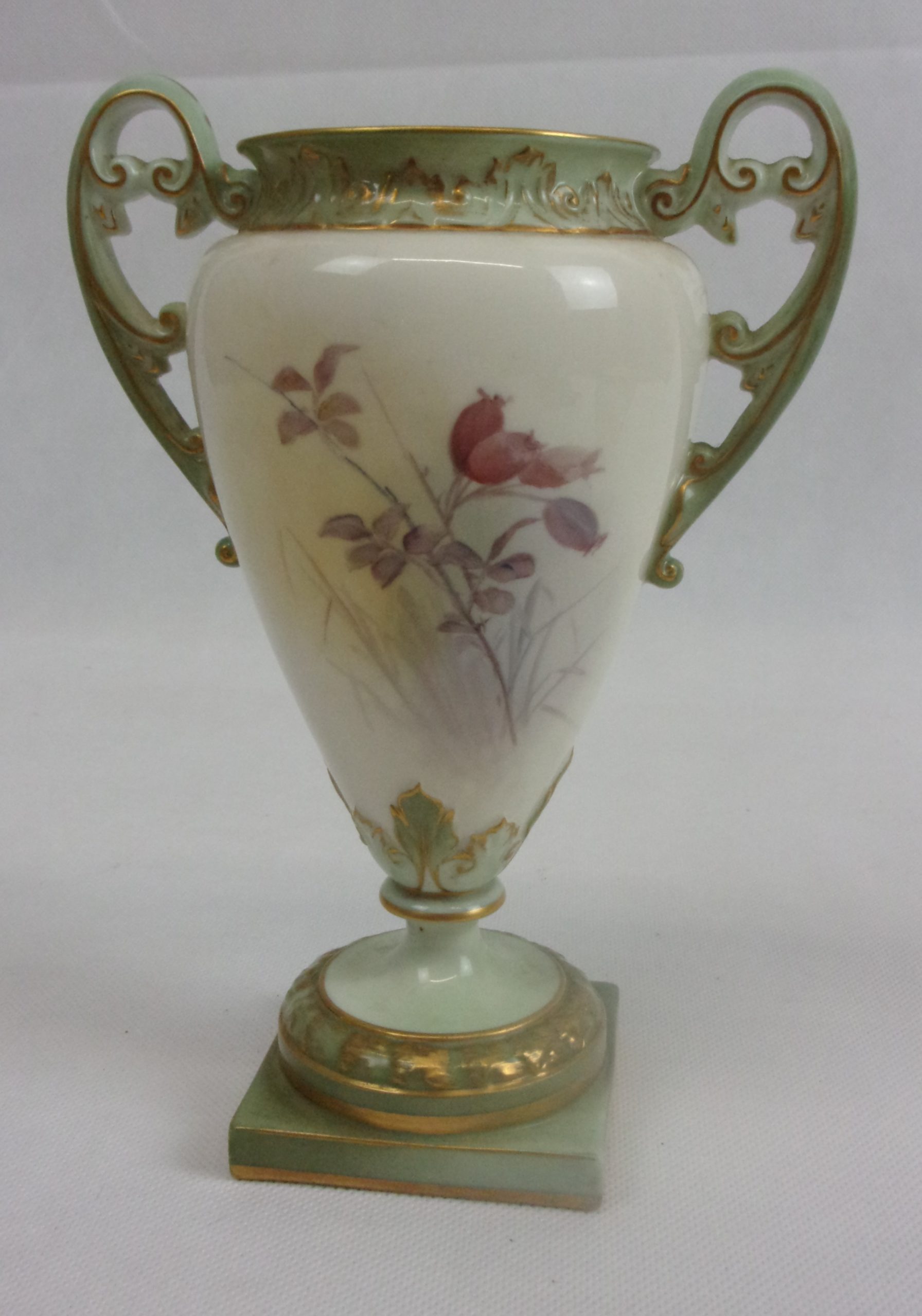 Royal Worcester James Stinton Turkey Twin Handled Vase - Image 7