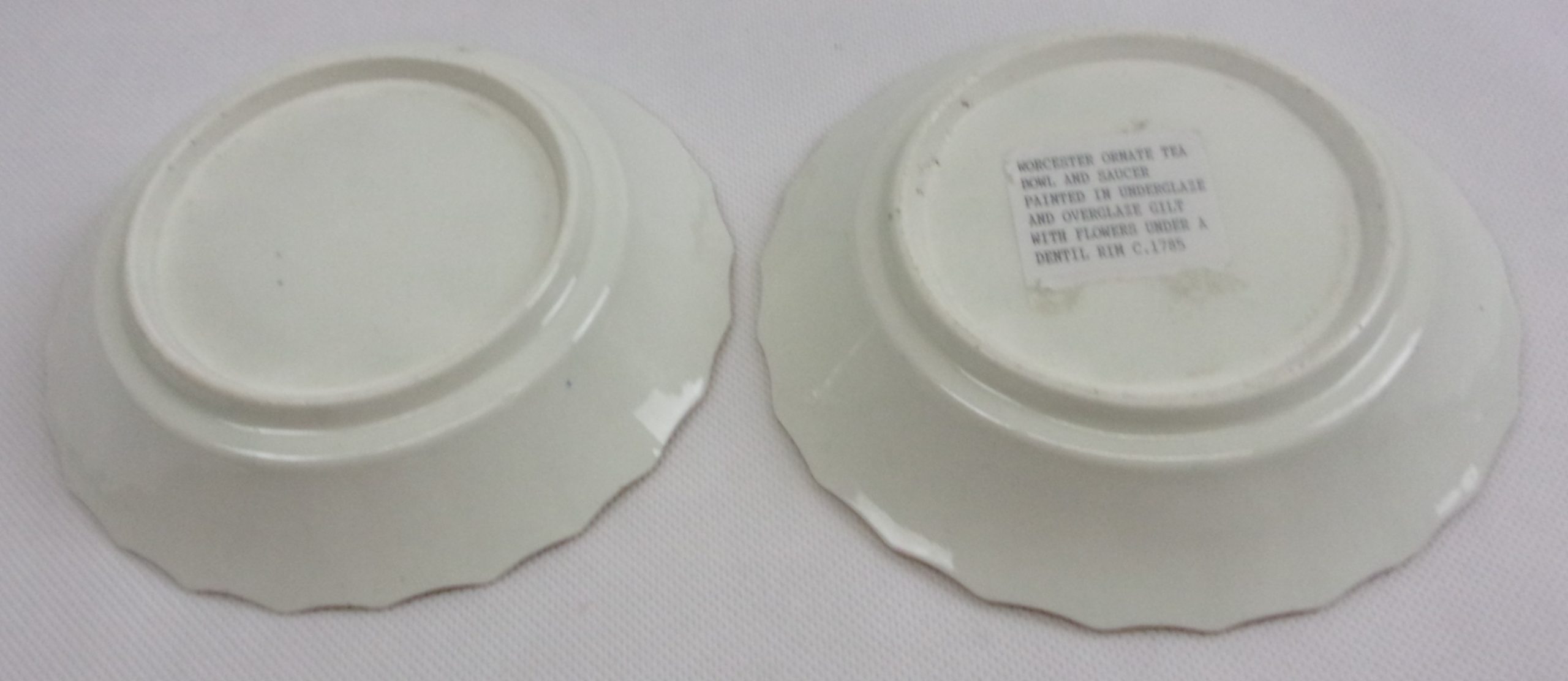 Circa 1785 Pair Blue Gilt Flight & Barr Worcester Porcelain Tea Bowls Saucers - Image 8