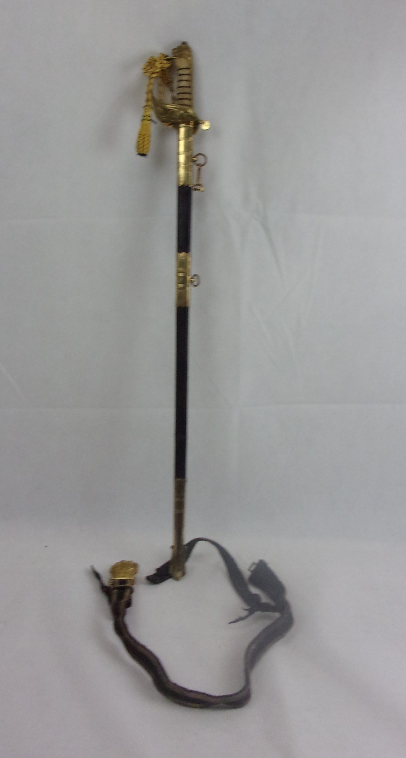 1827 Pattern Royal Navy Sword With QEII Blade, Scabbard And Sword Belt By Wilkinson