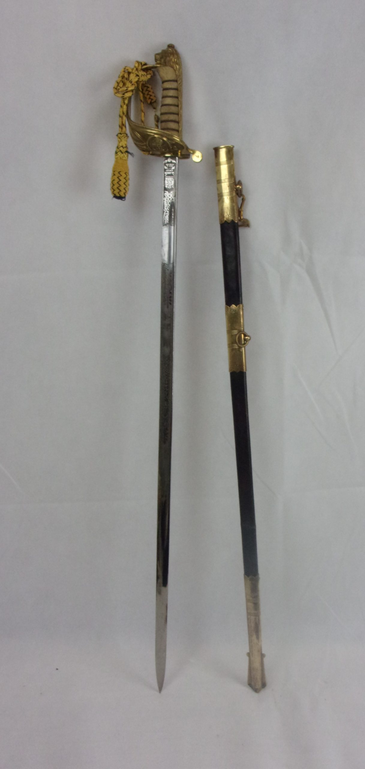 1827 Pattern Royal Navy Sword With QEII Blade, Scabbard And Sword Belt By Wilkinson - Image 2