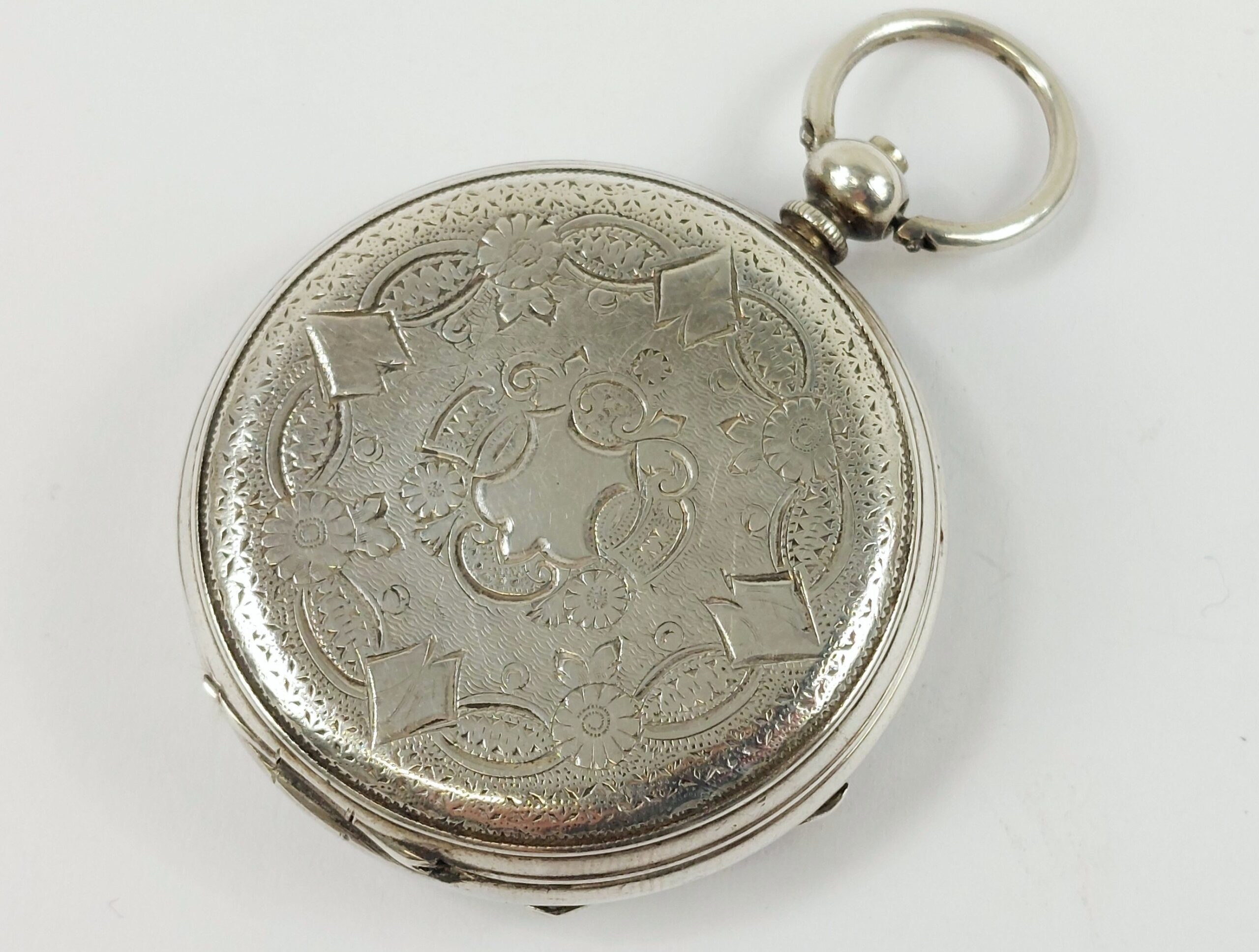 c1900 Ladies Continental Silver Pocket Watch - Image 4