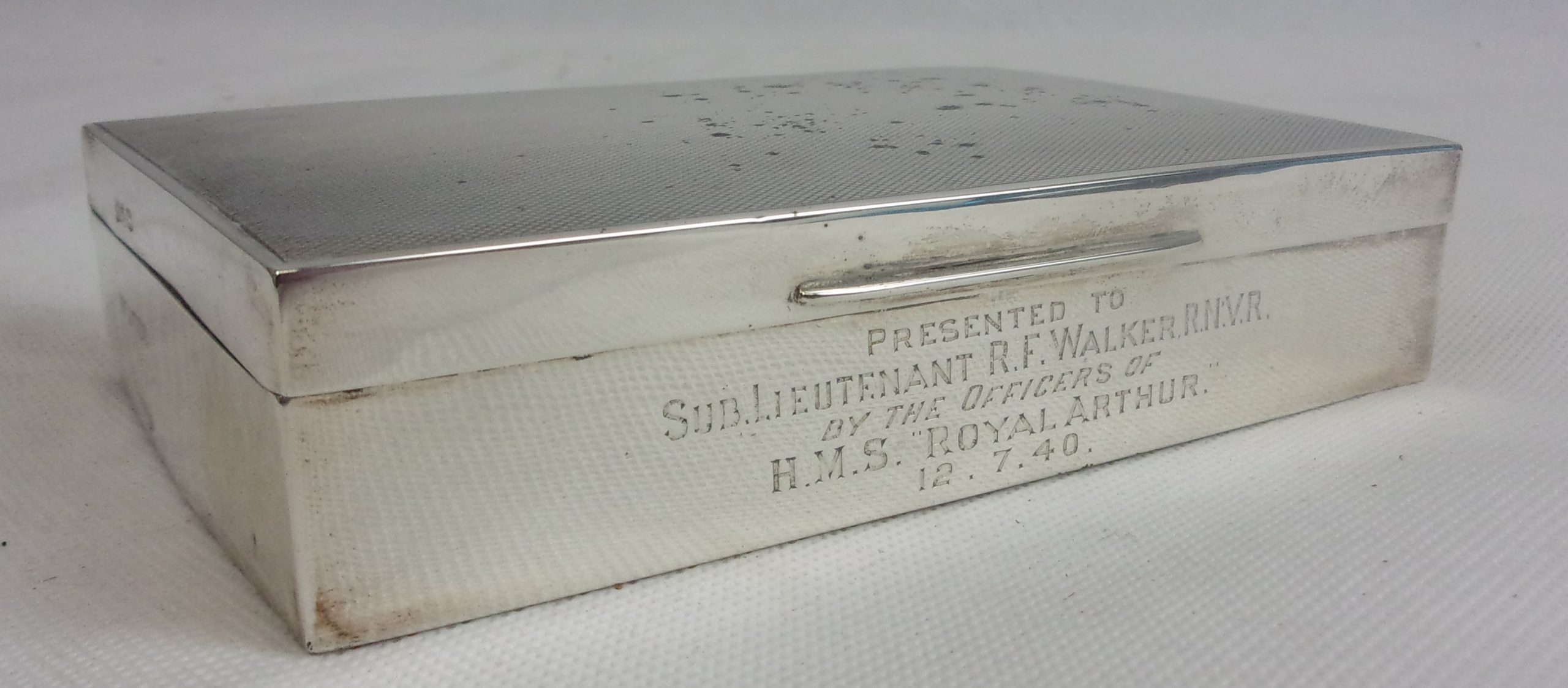 Sheffield 1939 Silver Cigarette Case HMS Royal Arthur - Image 7