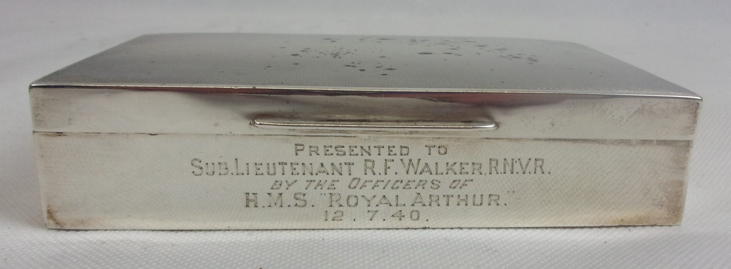 Sheffield 1939 Silver Cigarette Case HMS Royal Arthur - Image 6