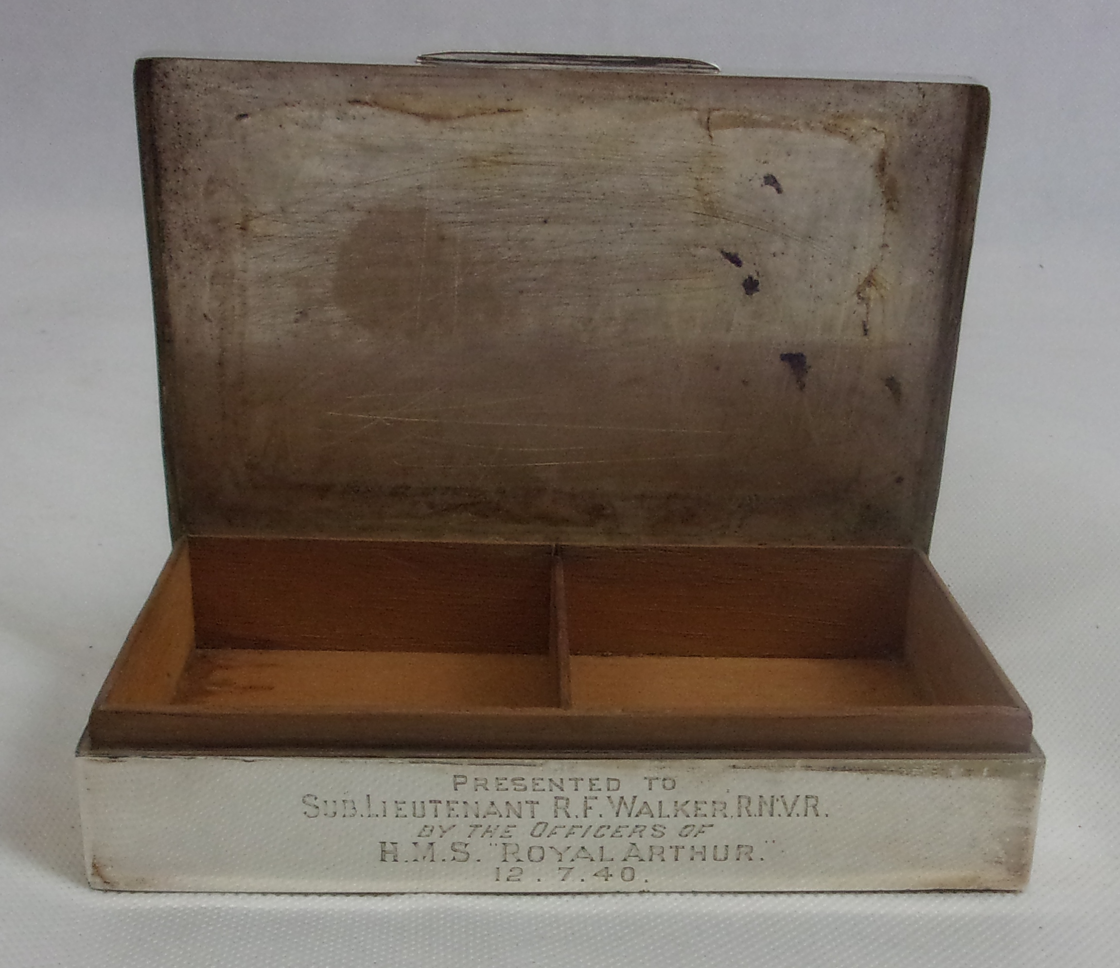 Sheffield 1939 Silver Cigarette Case HMS Royal Arthur